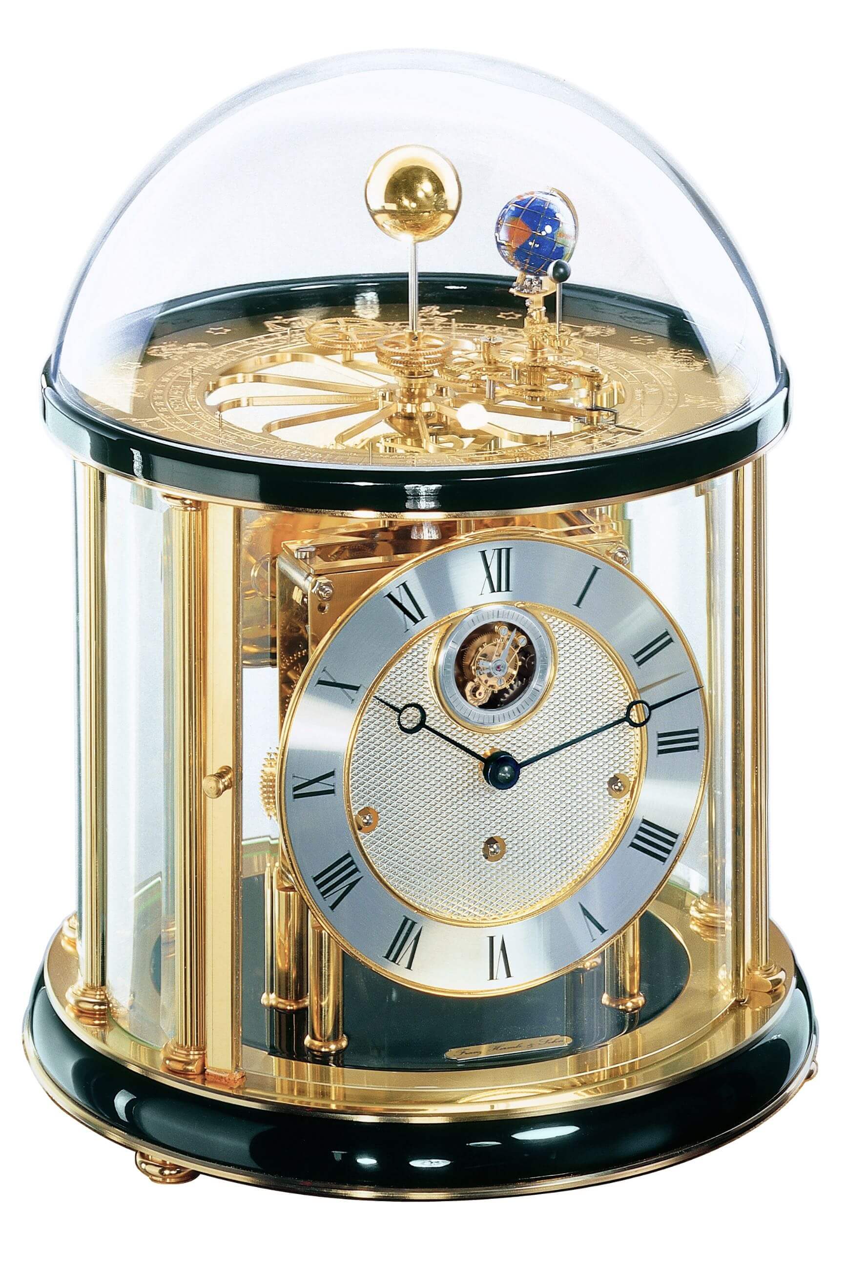 Hermle -Tellurium Tourbillon Schwarz Messing 8-Tage Laufwerk 35cm- 23069-740352