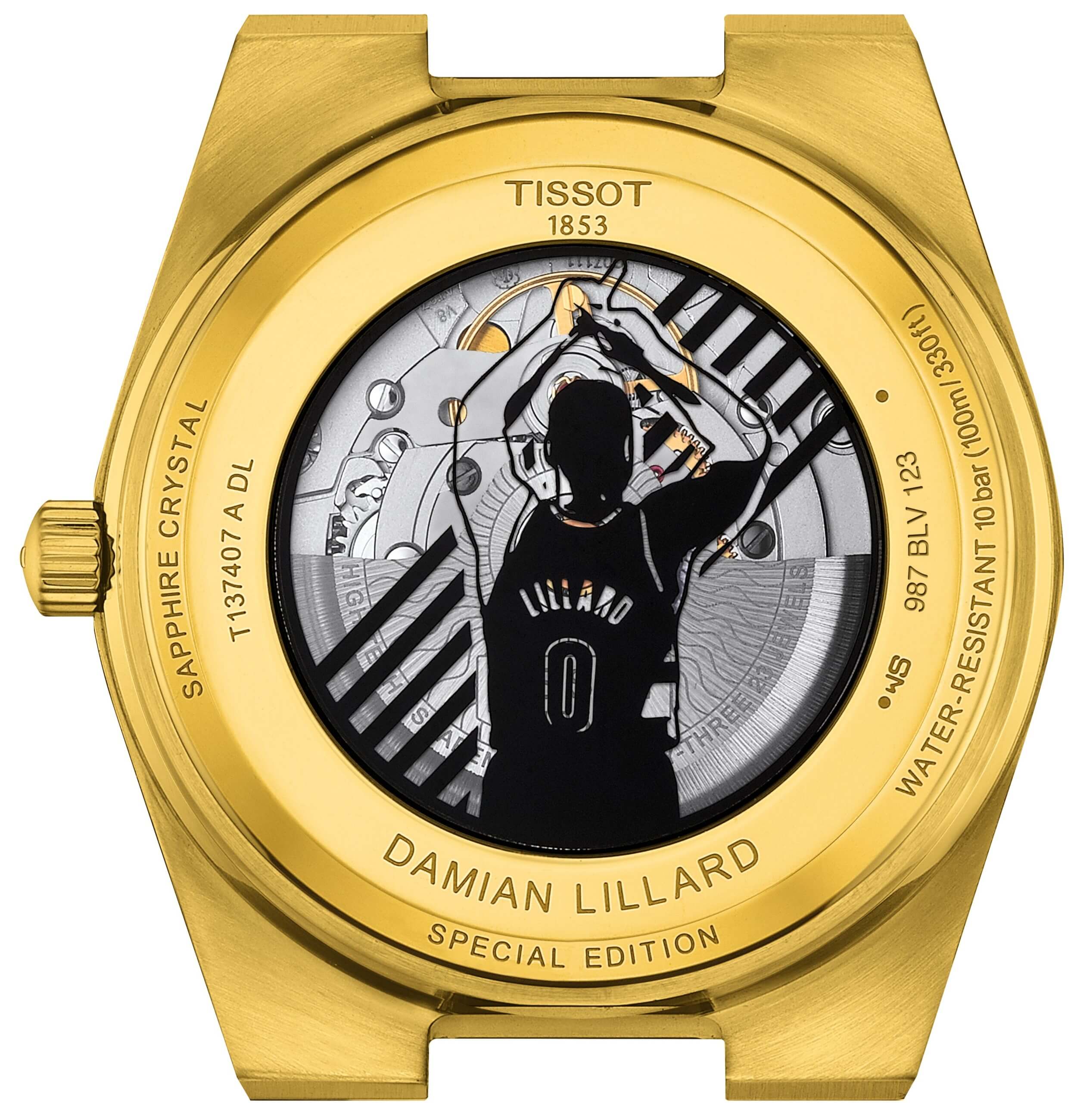 TISSOT -PRX Powermatic 80 Damian Lillard Special Edition Men's Watch Gold Black 40mm- T137.407.33.051.00