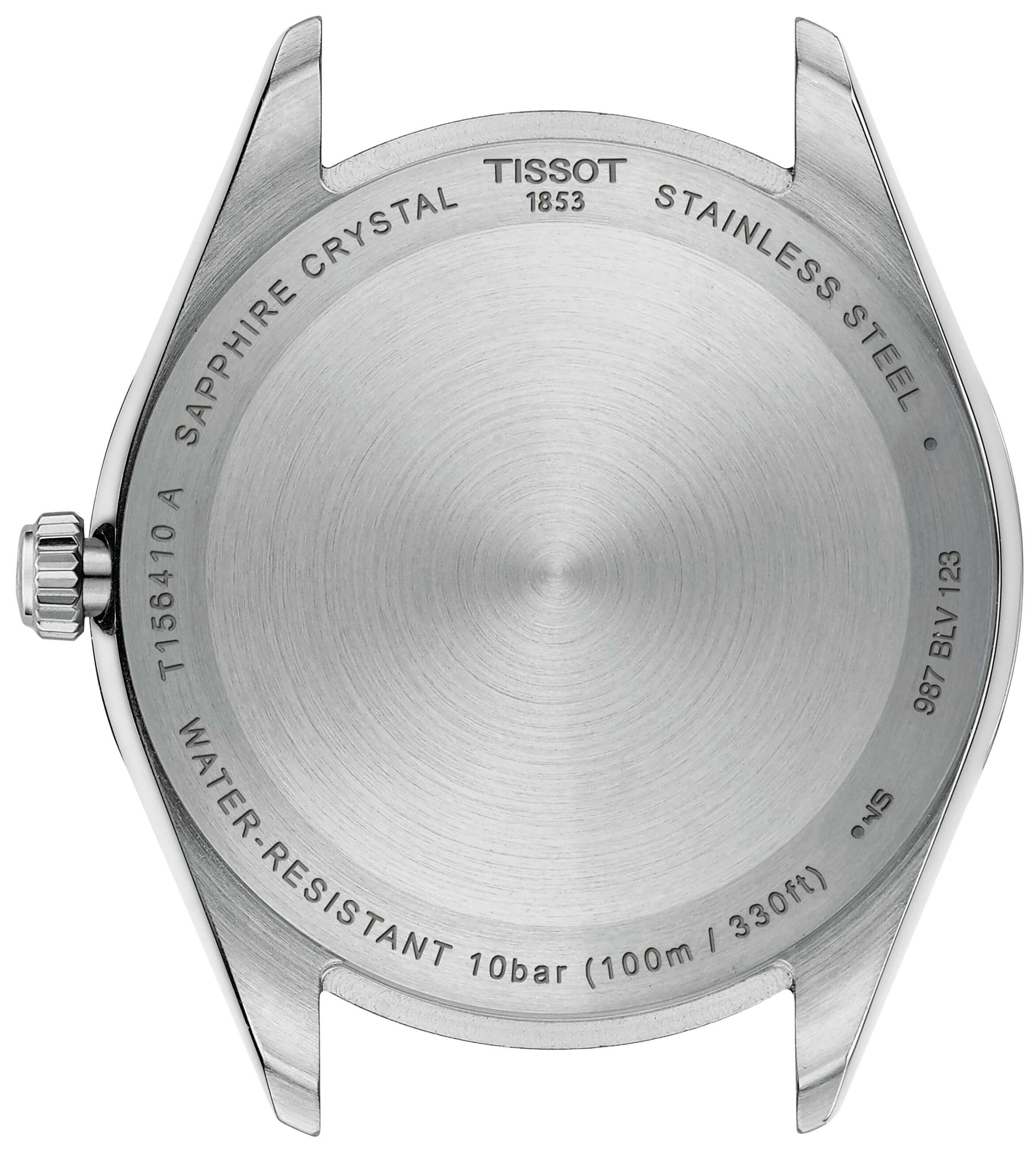 TISSOT -Ballade Herrenuhr Silber Blau Quarz Saphirglas 40mm- T156.410.11.041.00