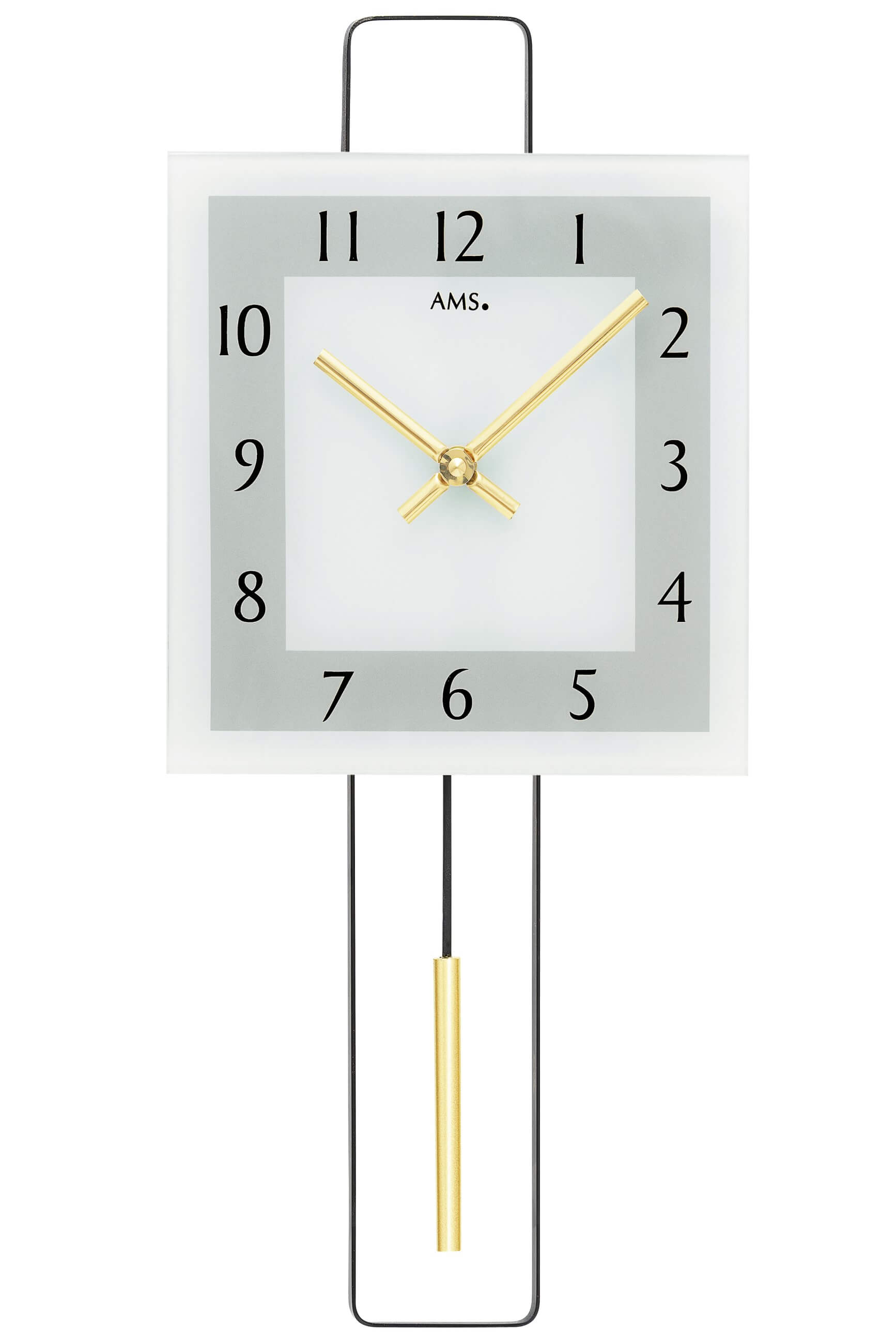 AMS -Wanduhr Gold Quarz 44cm- 7505