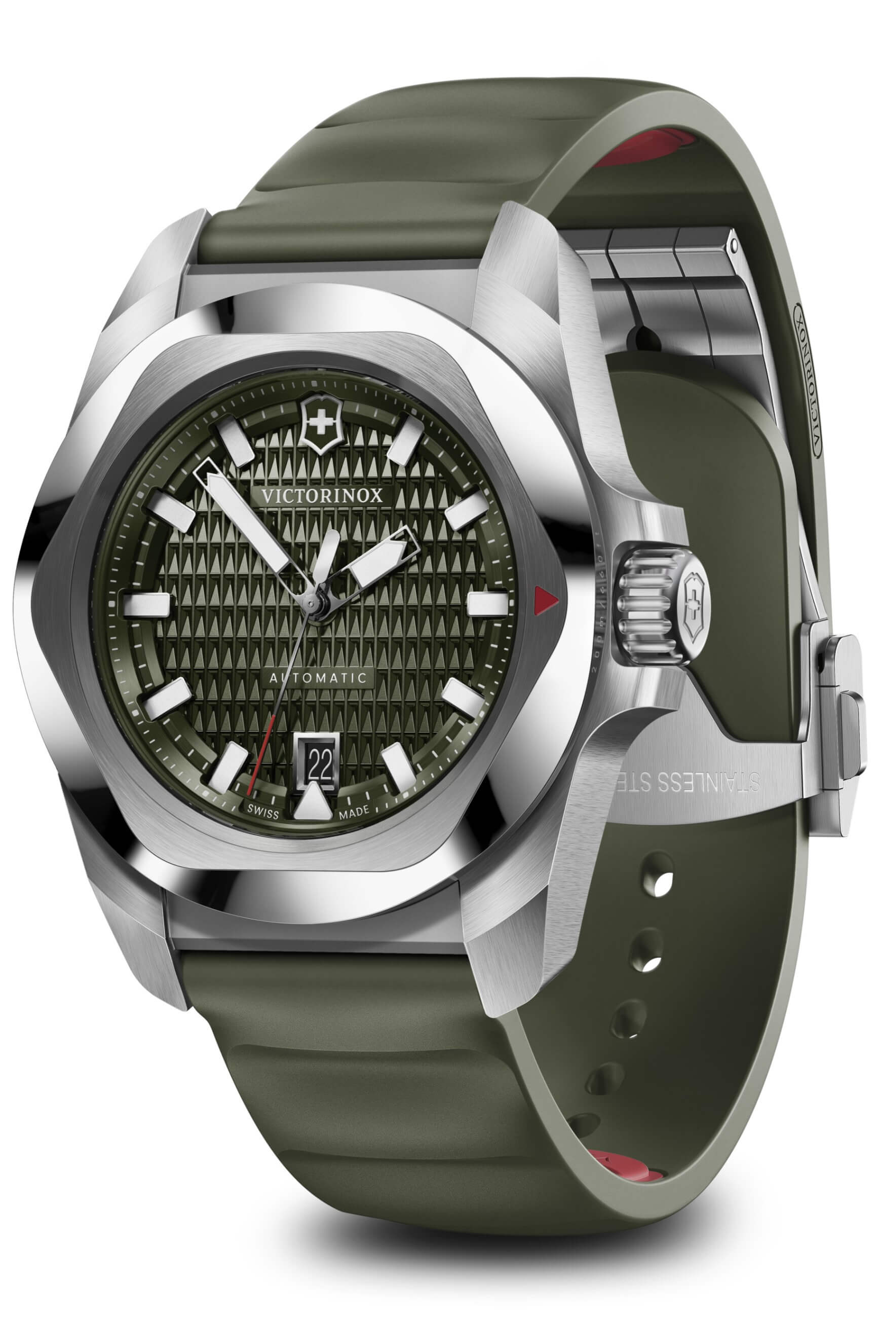 Victorinox -I.N.O.X Auto Herrenuhr Grün Silber Automatik Saphirglas 41mm- 242017.1