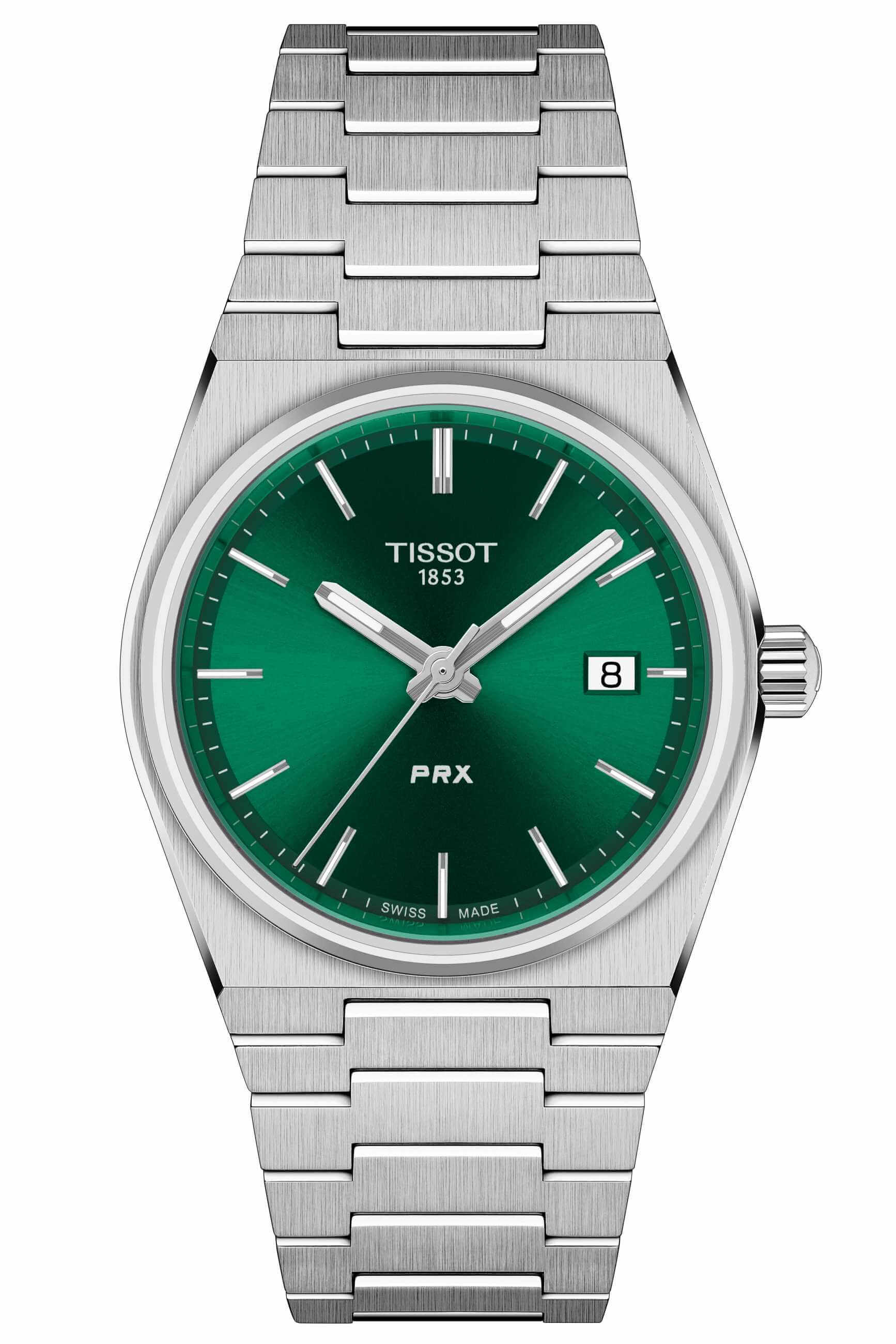 TISSOT -PRX ladies' watch silver green quartz 35mm- T137.210.11.081.00