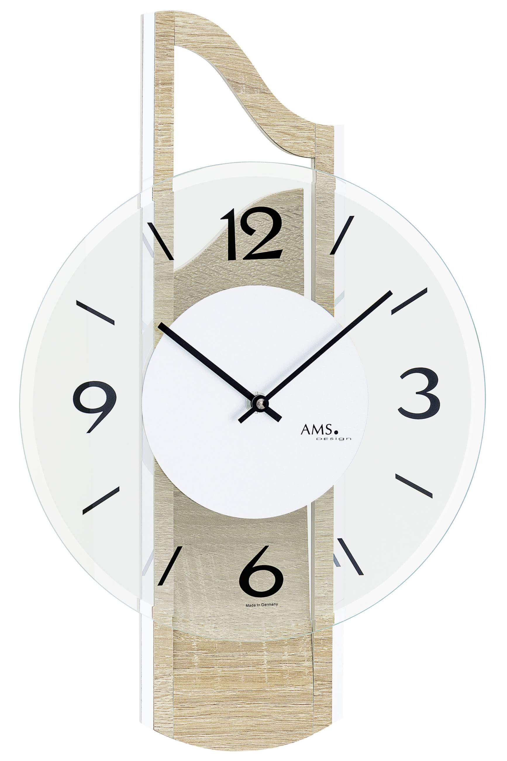 AMS -Wall clock Sonoma aluminium quartz 42cm- 9681