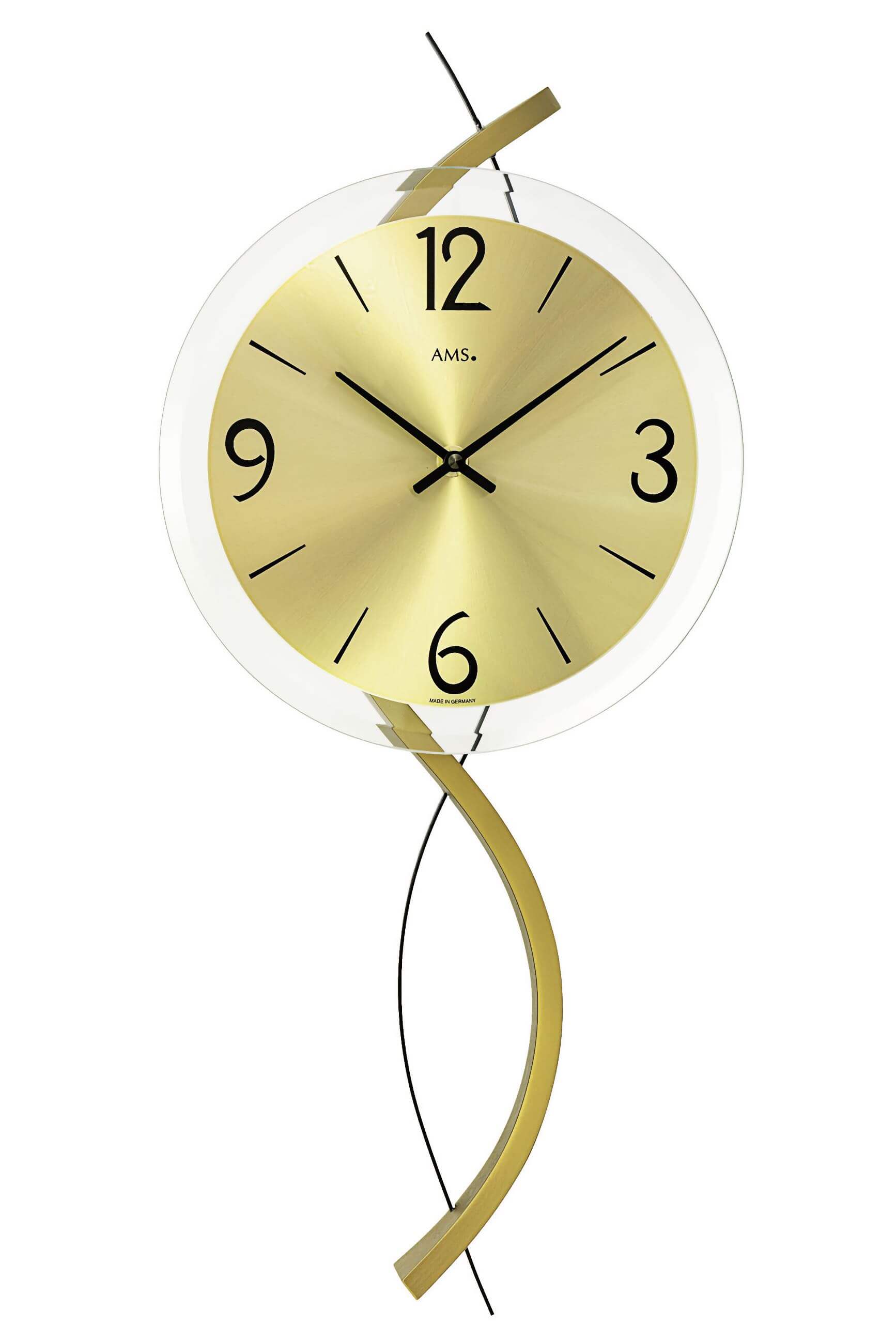 AMS -AMS Quarz Wanduhr Holz 54cm- 9717