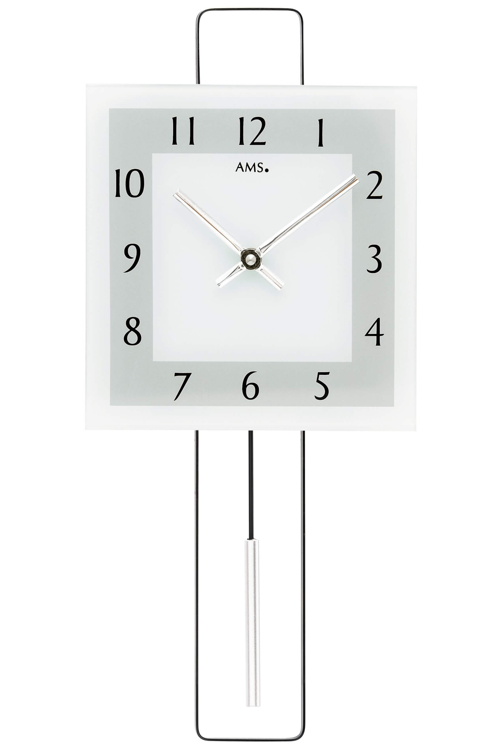 AMS -Wanduhr Silber Quarz 44cm- 7504