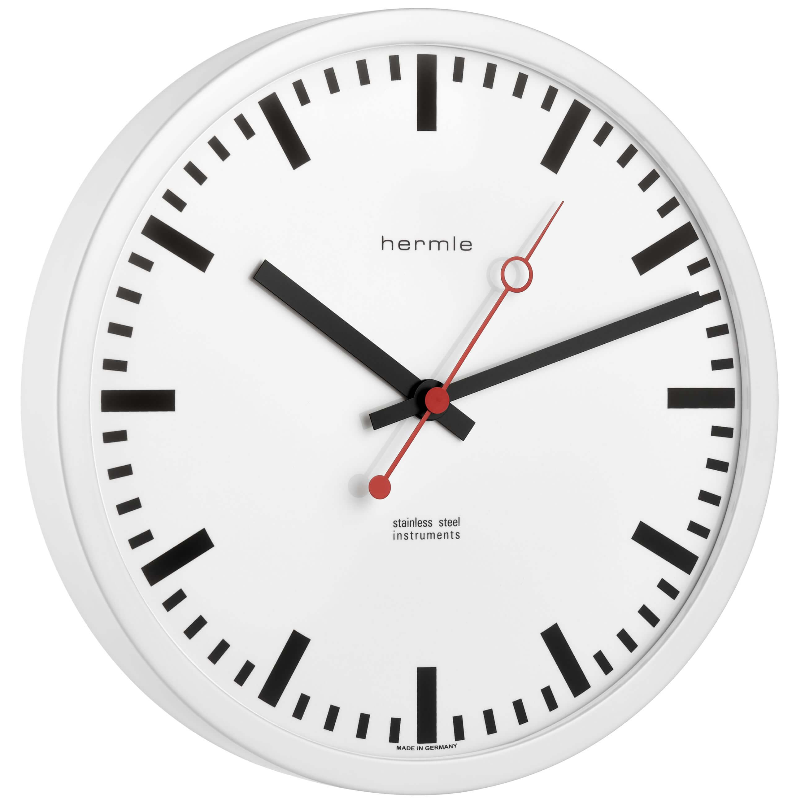 Hermle -Grand Central Wall Clock White Quartz 30cm- 30471-C52100