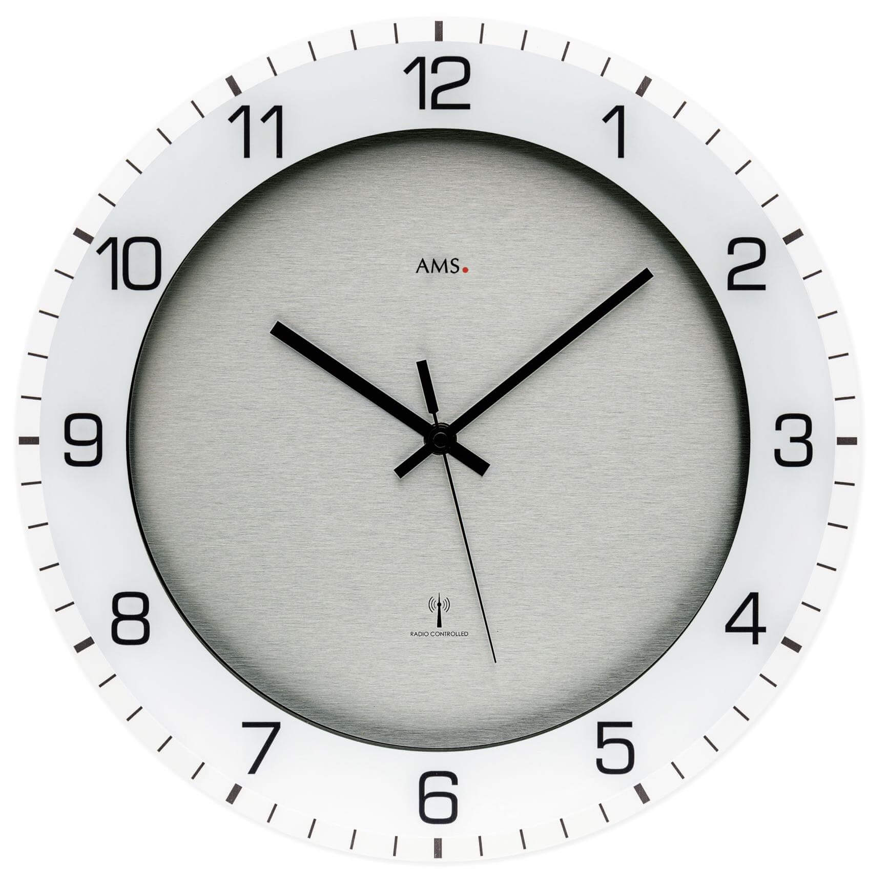 AMS -Wall clock aluminium radio controlled movement 38cm- 5594