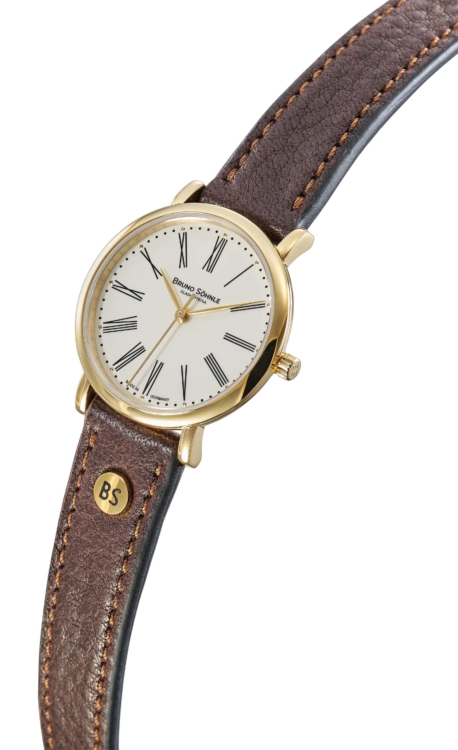 Bruno Söhnle -Nabucco Damenuhr Braun Gold Quarz Saphirglas 28mm- 17-33045-137