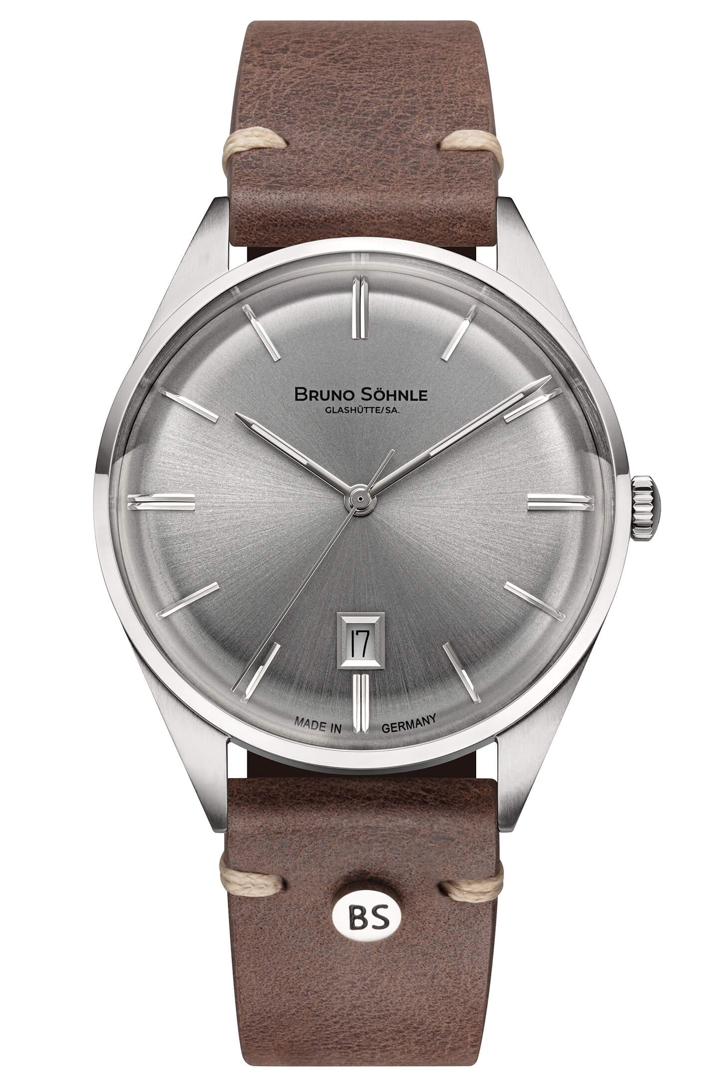 Bruno Söhnle -Merano men's watch dark brown silver quartz sapphire crystal 40mm- 17-13232-241