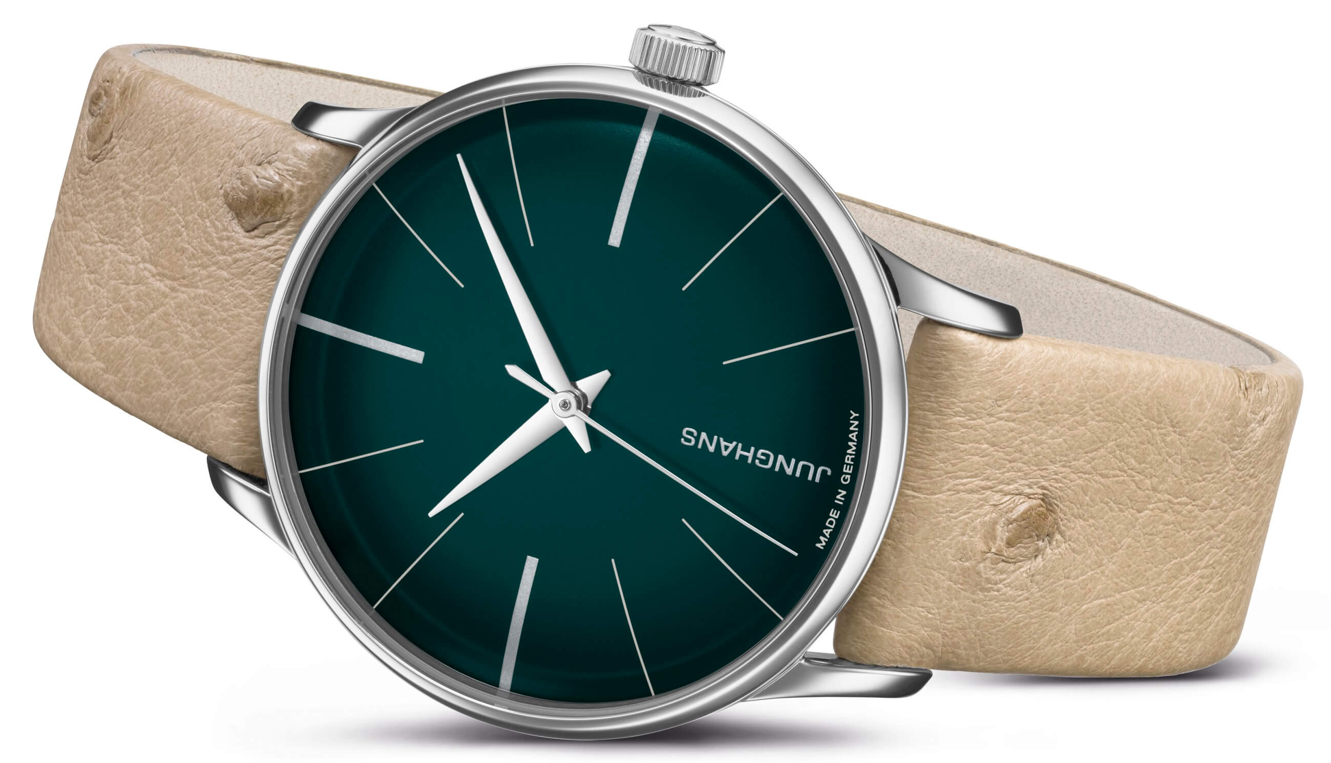 Junghans -Meister Ladies Automatic Brown Green Ladies Automatic Sapphire Crystal 33mm- 027/3343.00