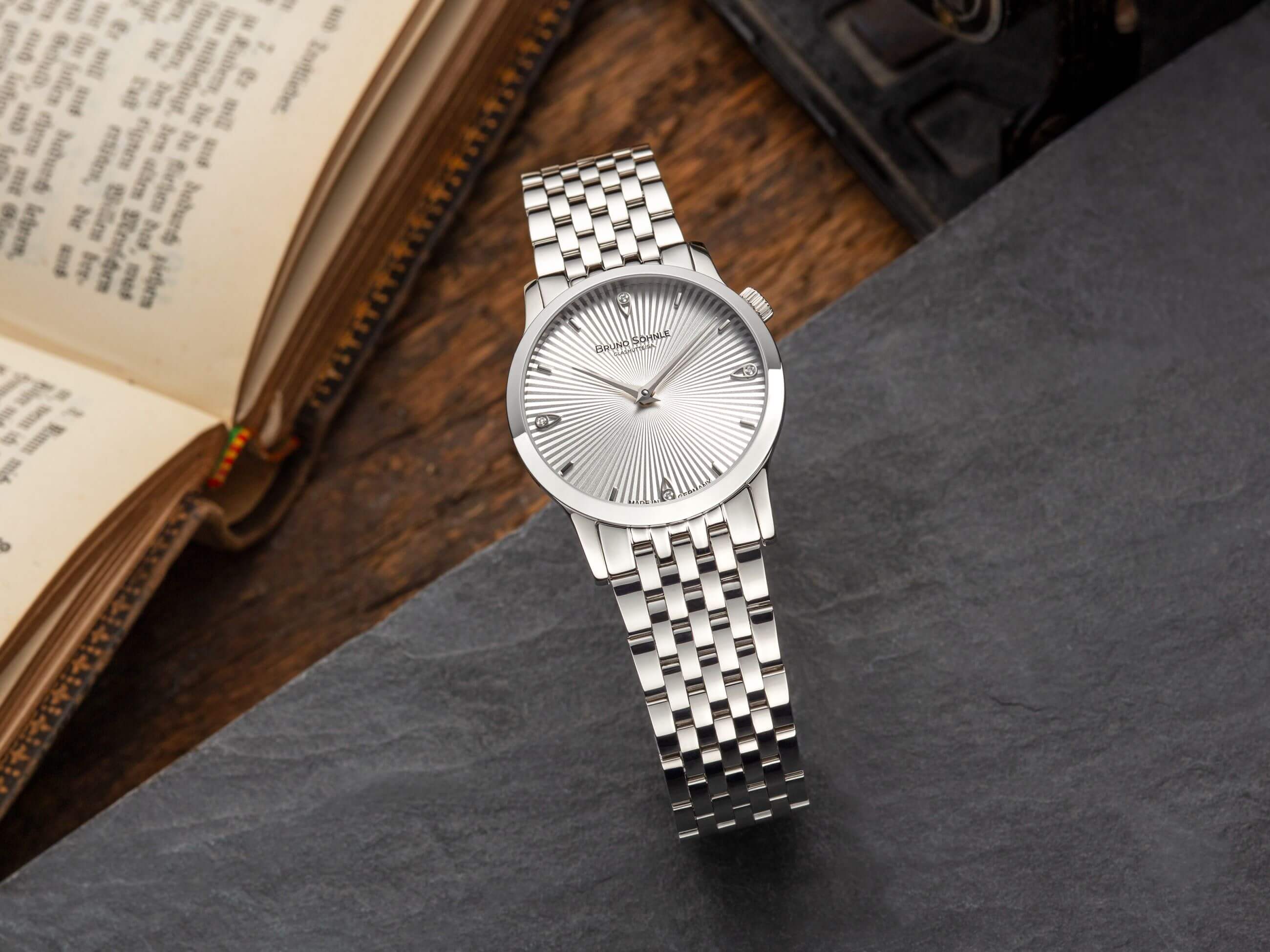 Bruno Söhnle -Bologna IV ladies' watch silver quartz sapphire crystal 29mm- 17-13231-240