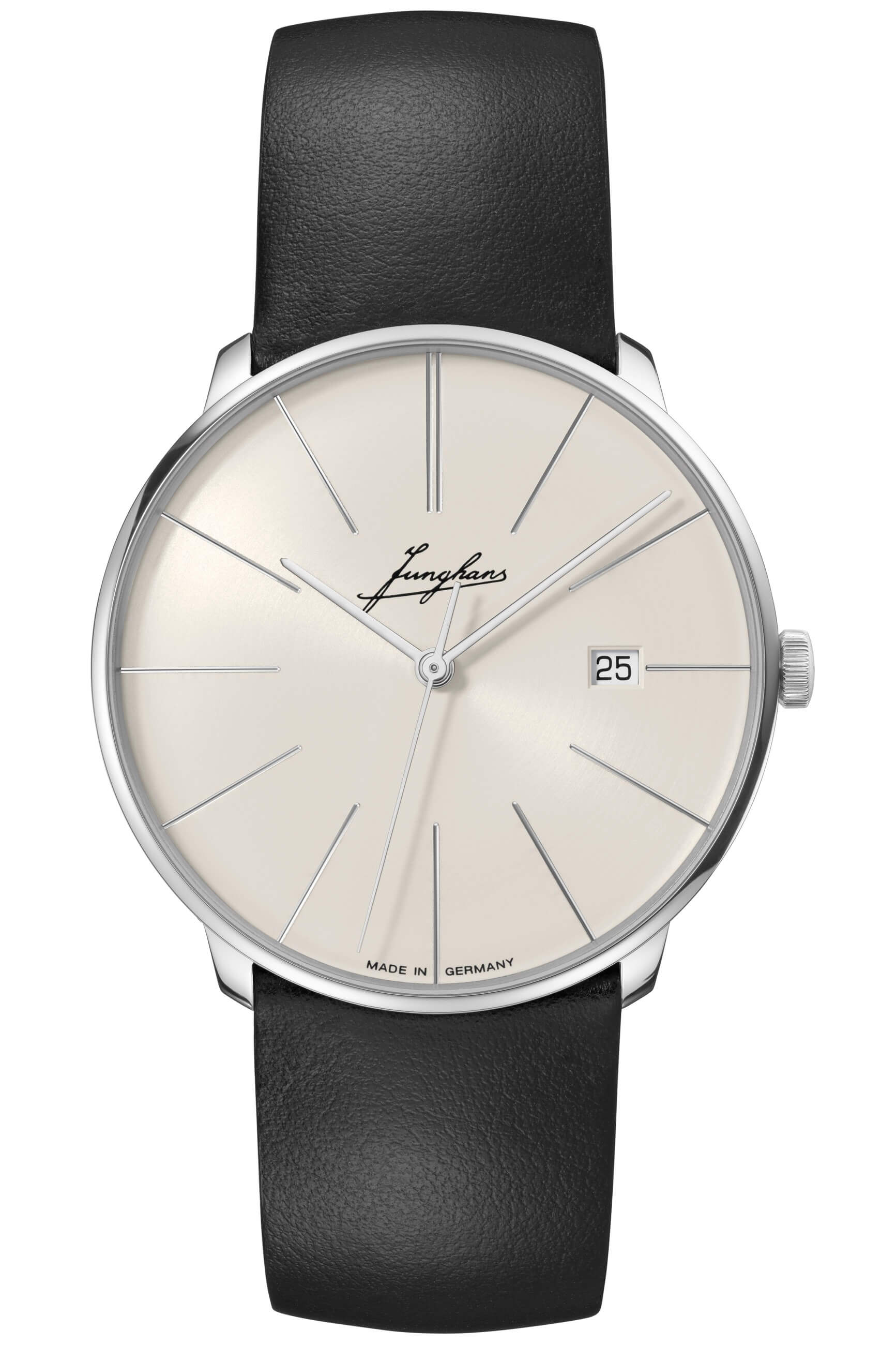 Junghans -Meister fein Automatic Signature Men's Watch Black Silver Sapphire Crystal 40mm- 027/4355.00