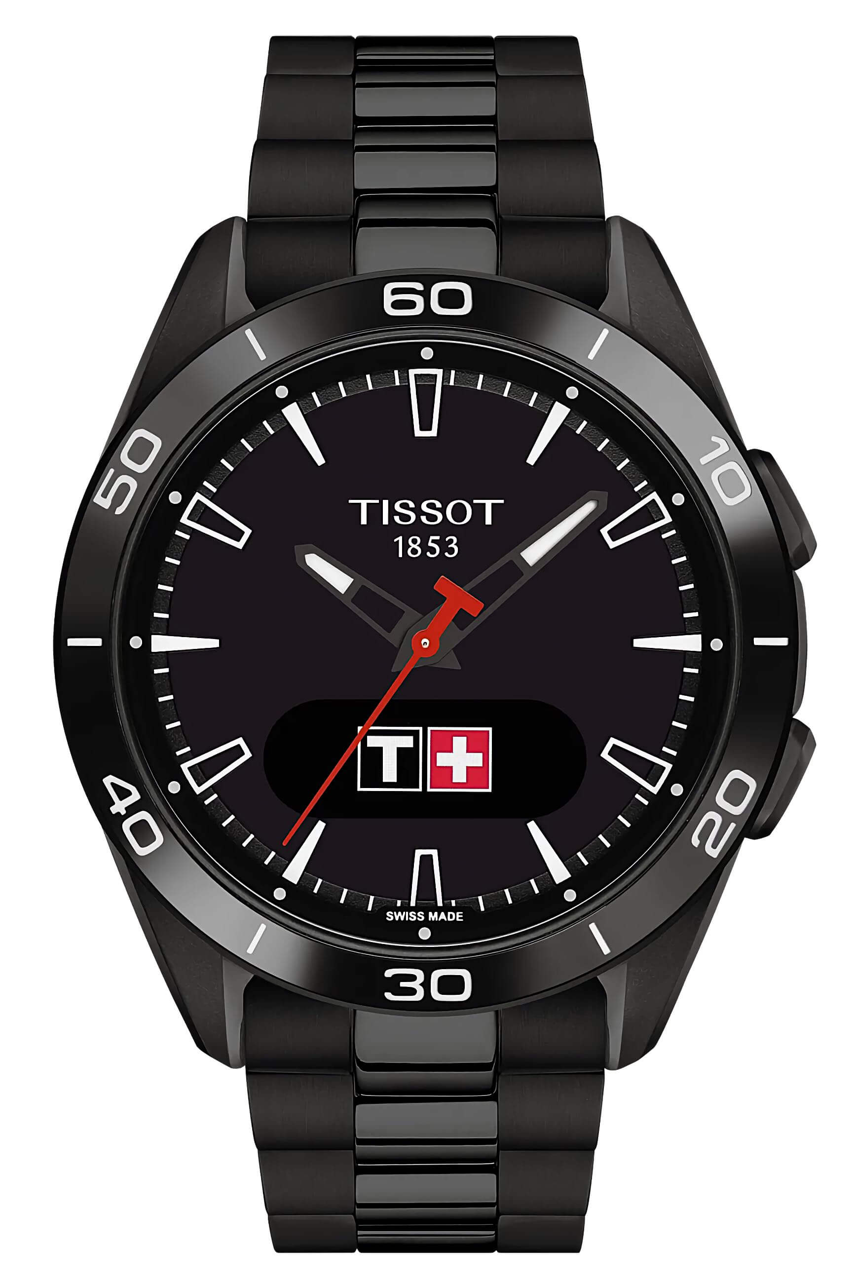 TISSOT -T-Touch Connect Sport Herren und Damenuhr Schwarz Saphirglas Quarz 43mm- T153.420.44.051.01