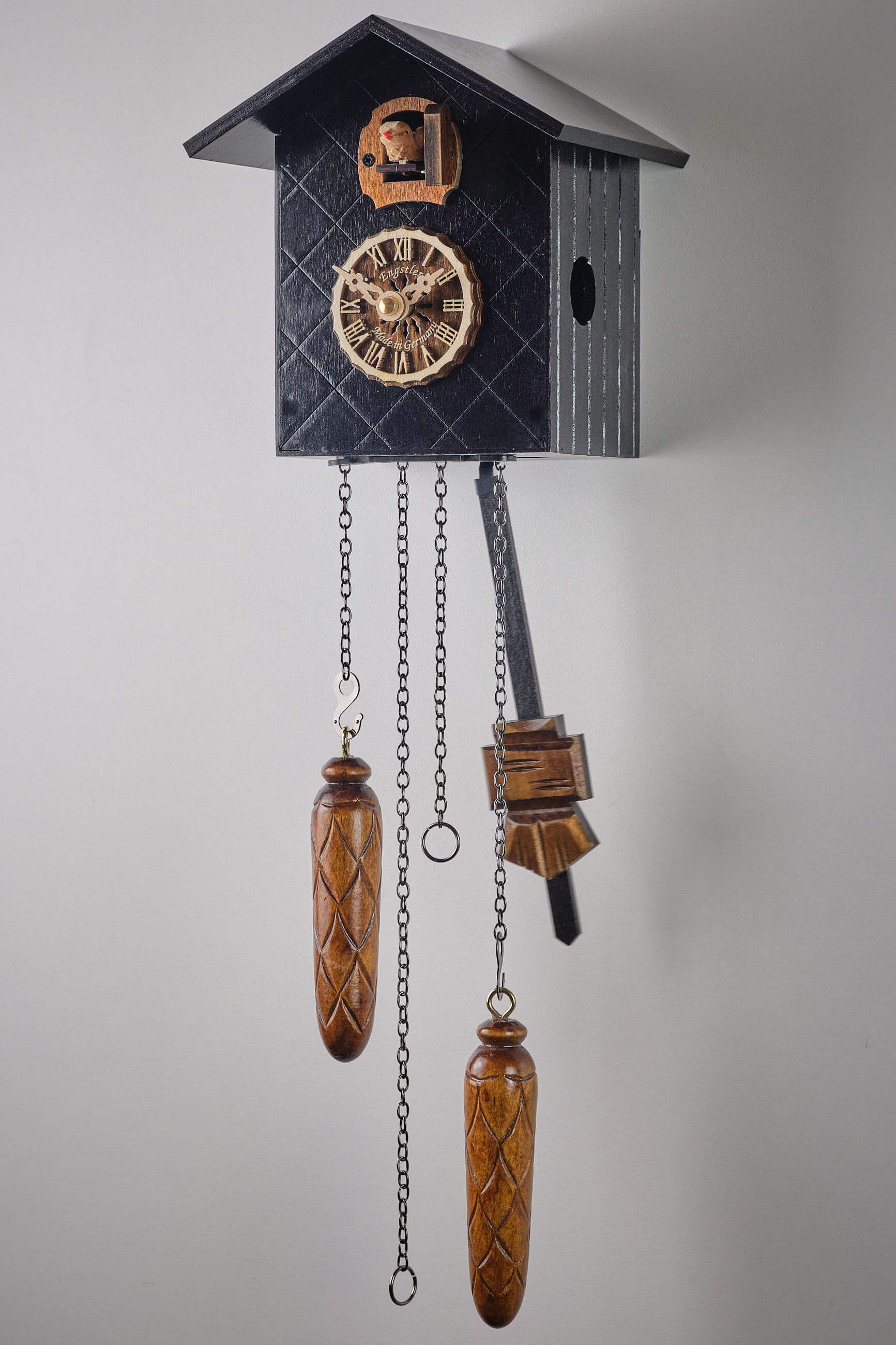 Engstler -Cuckoo clock black quartz movement 16cm- 502/13 Q HZE HG