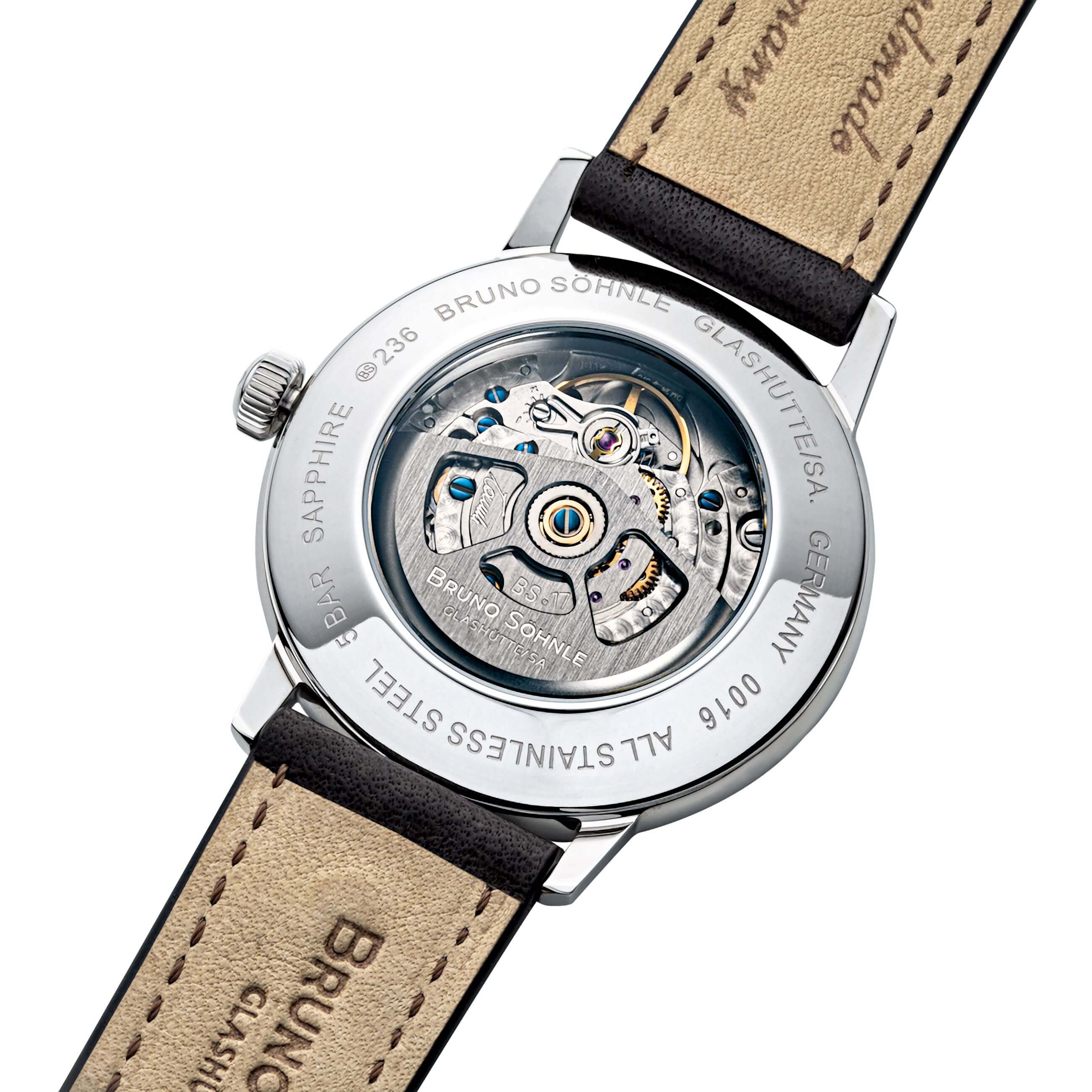 Bruno Söhnle -Bergamo Herrenuhr Braun Grau Datum Saphirglas Automatik 39mm- 17-12236-811