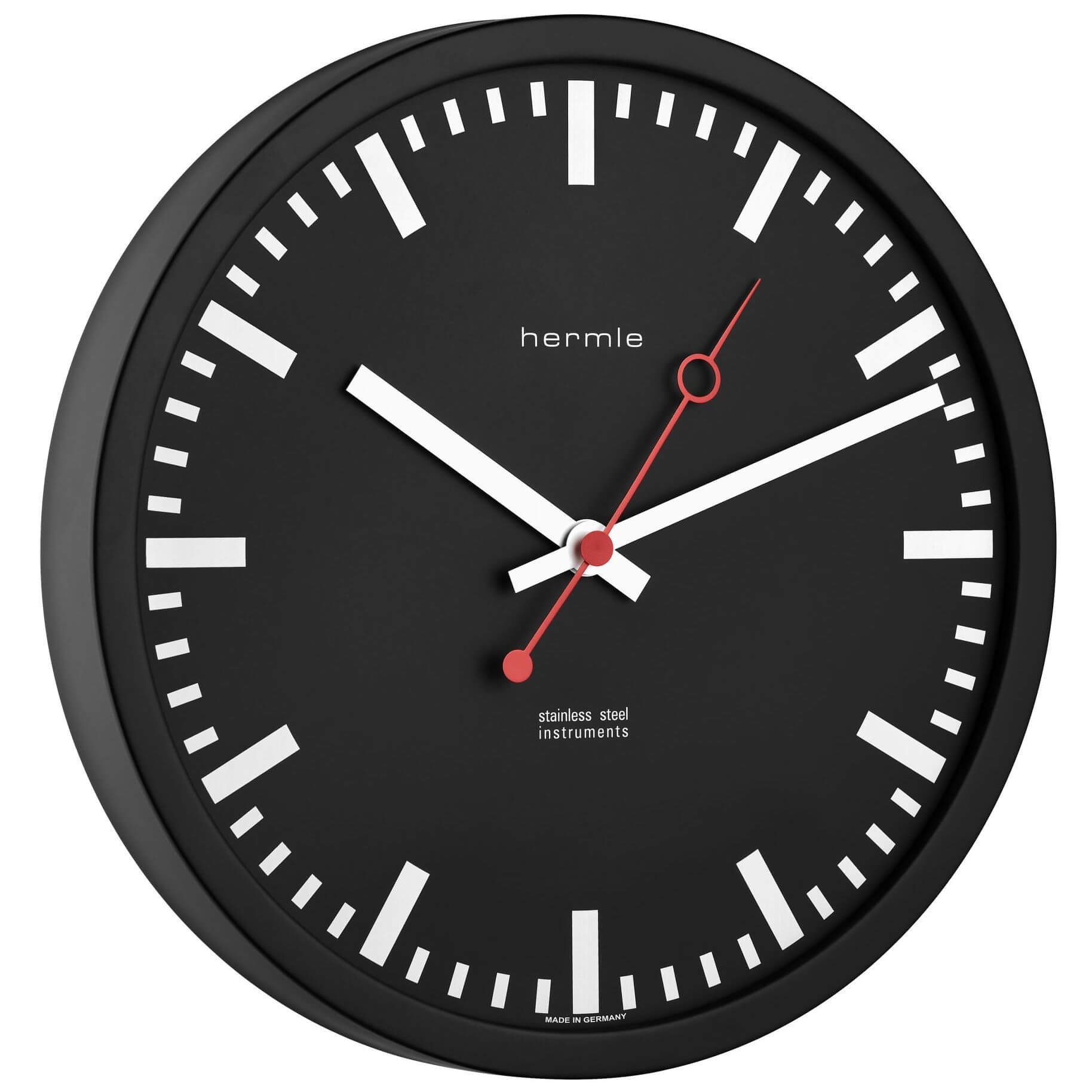Hermle -Grand Central Wall Clock Black Quartz 30cm- 30471-742100