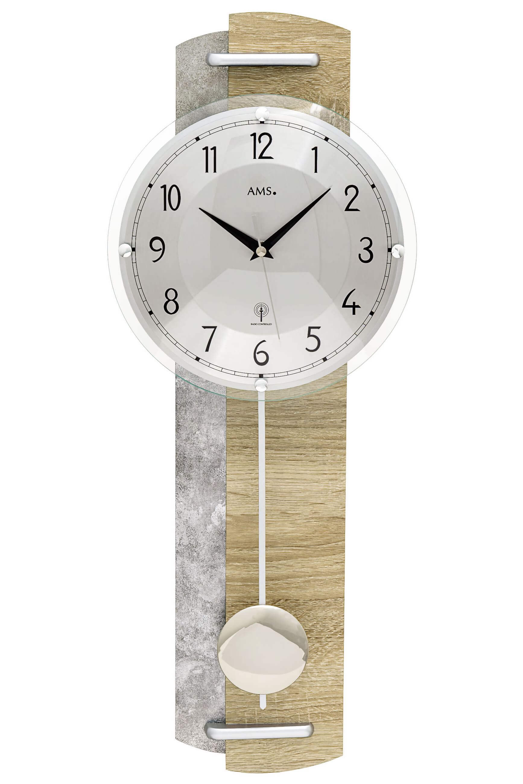AMS -AMS Funk Pendelwanduhr Sonoma 59cm- 5333