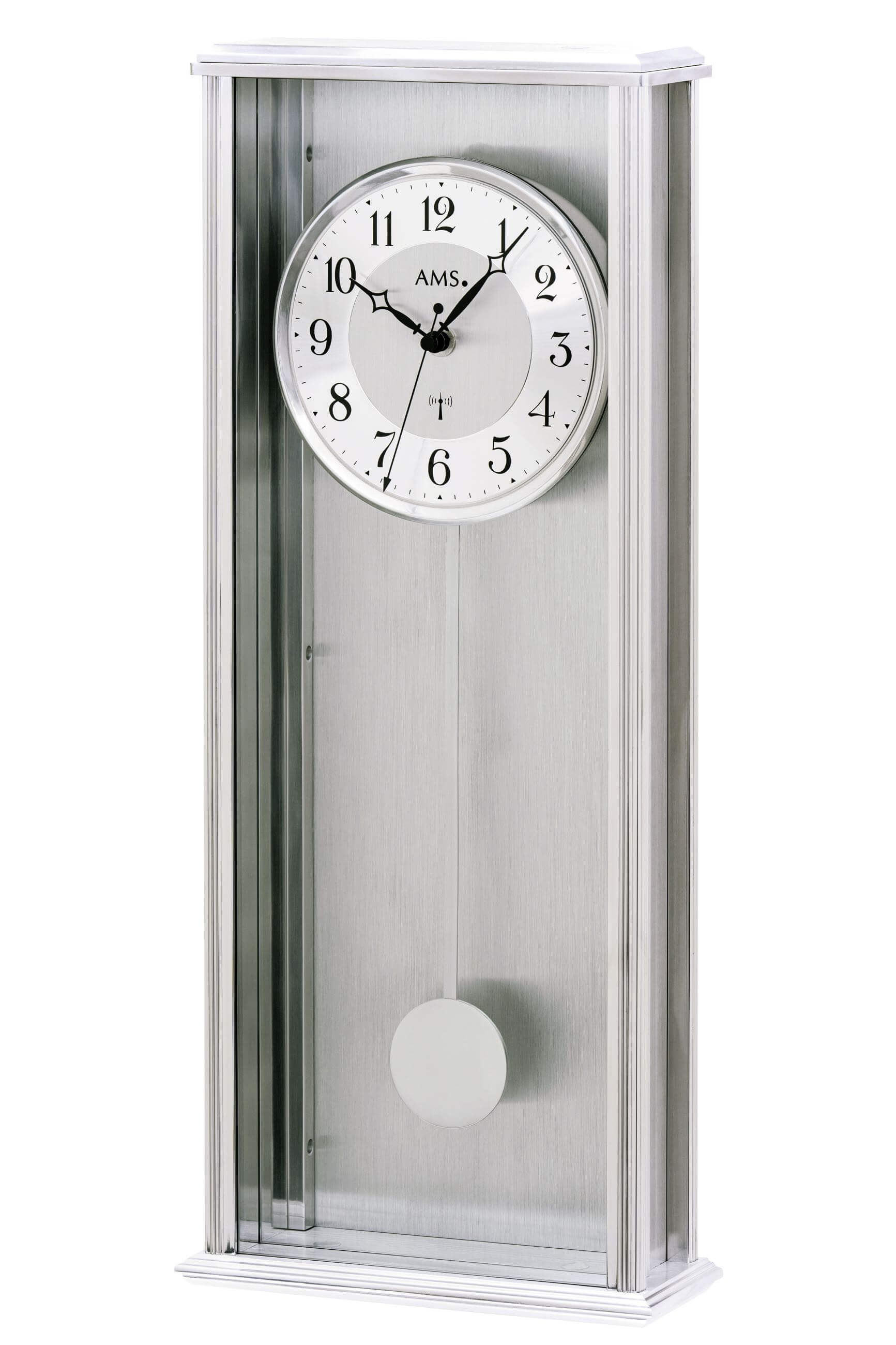 AMS -Wanduhr Silber Funkuhrwerk 51cm- 5280