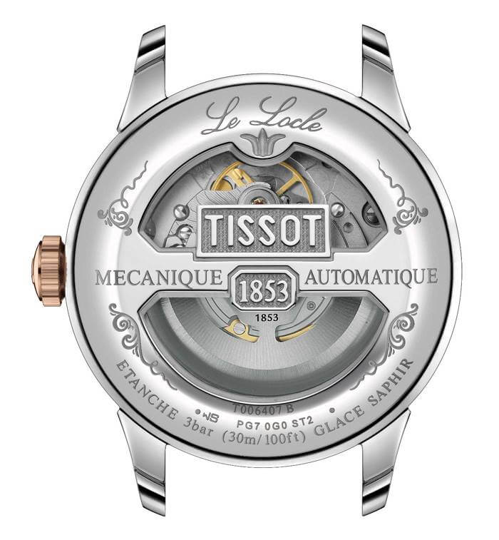 TISSOT -Le Locle Powermatic 80 Open Heart men's watch silver rose gold automatic 39mm- T006.407.22.033.02