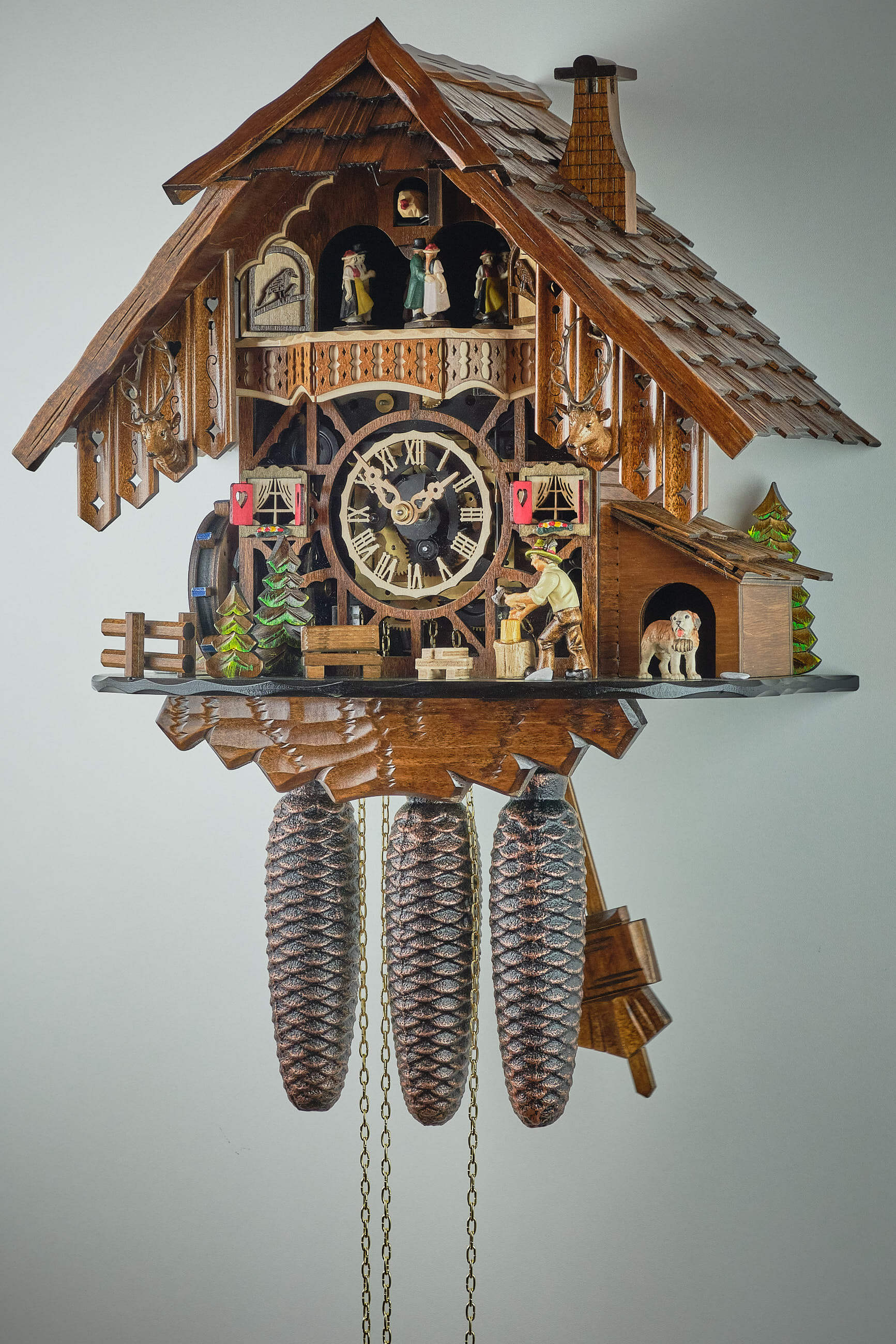 Engstler -Cuckoo clock half-timbered plexiglass front 8-day movement with music 36cm- 2871/8 MT
