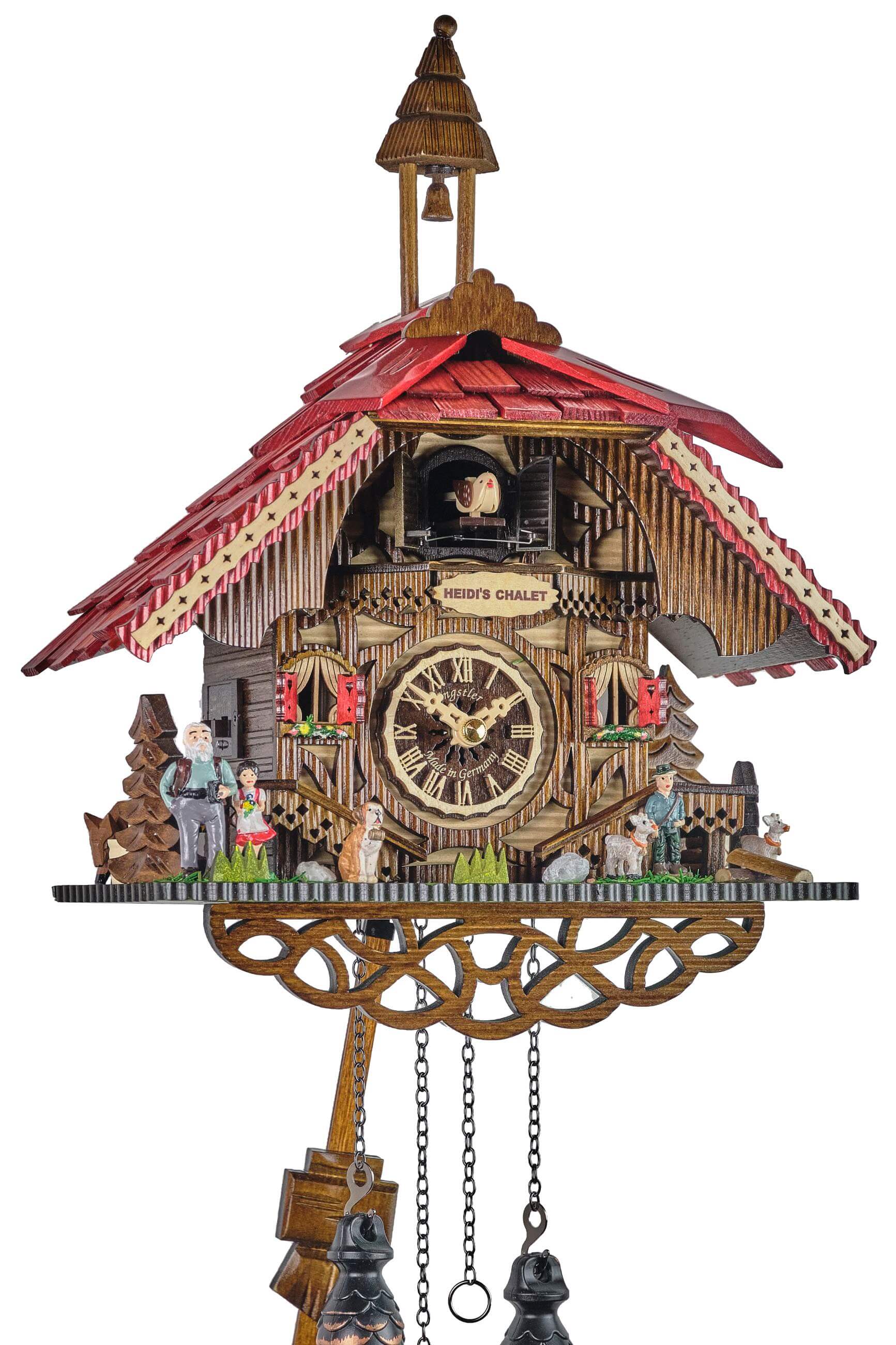 Engstler -Cuckoo clock quartz movement Heidihaus with music 36cm- 3443 QM