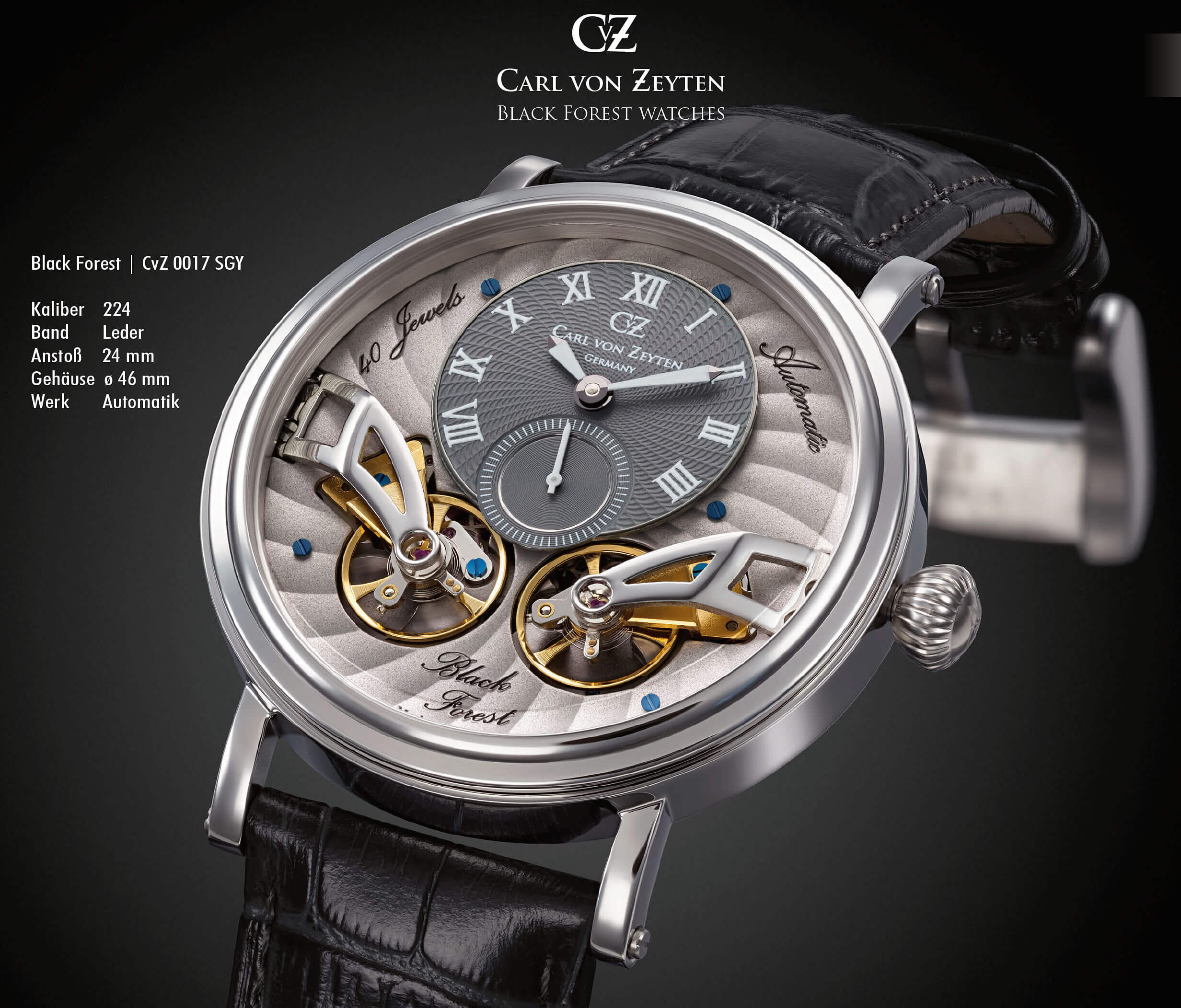 Carl von Zeyten -Black Forest 46mm- CVZ0017SGYS