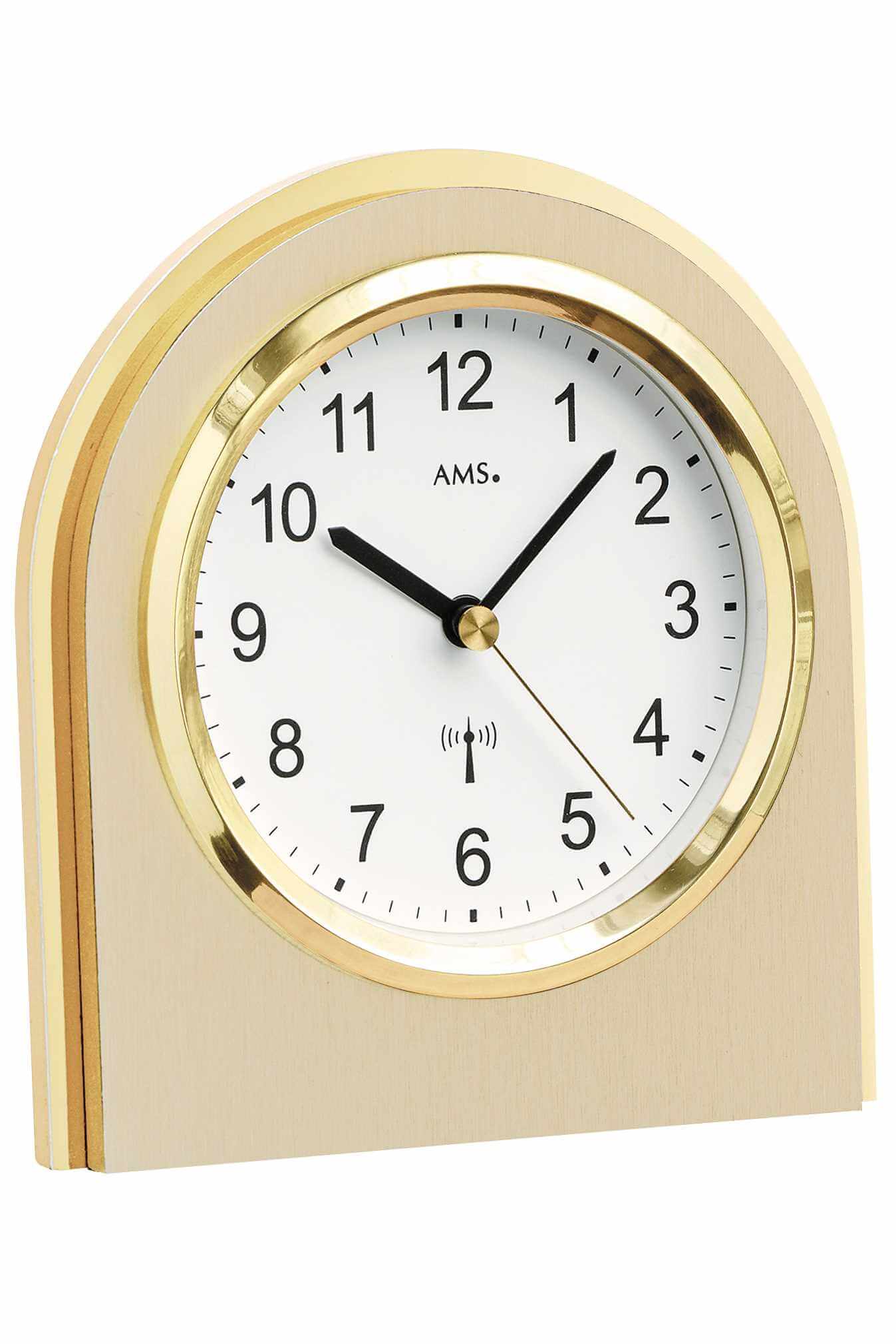 AMS -table clock gold radio controlled 13cm- 5197