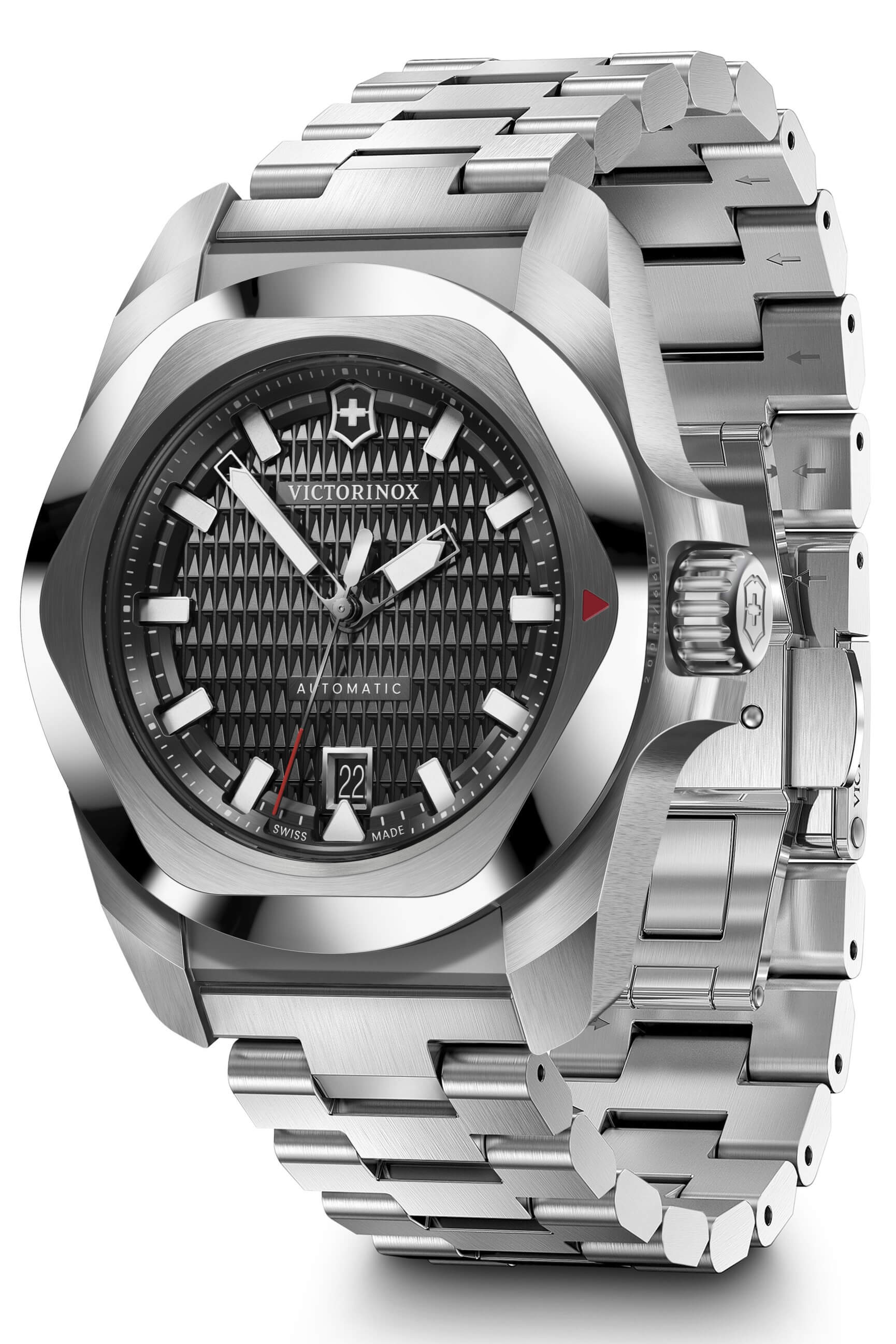 Victorinox -I.N.O.X Auto Men's Watch Silver Black Automatic Sapphire Crystal 41mm- 242019