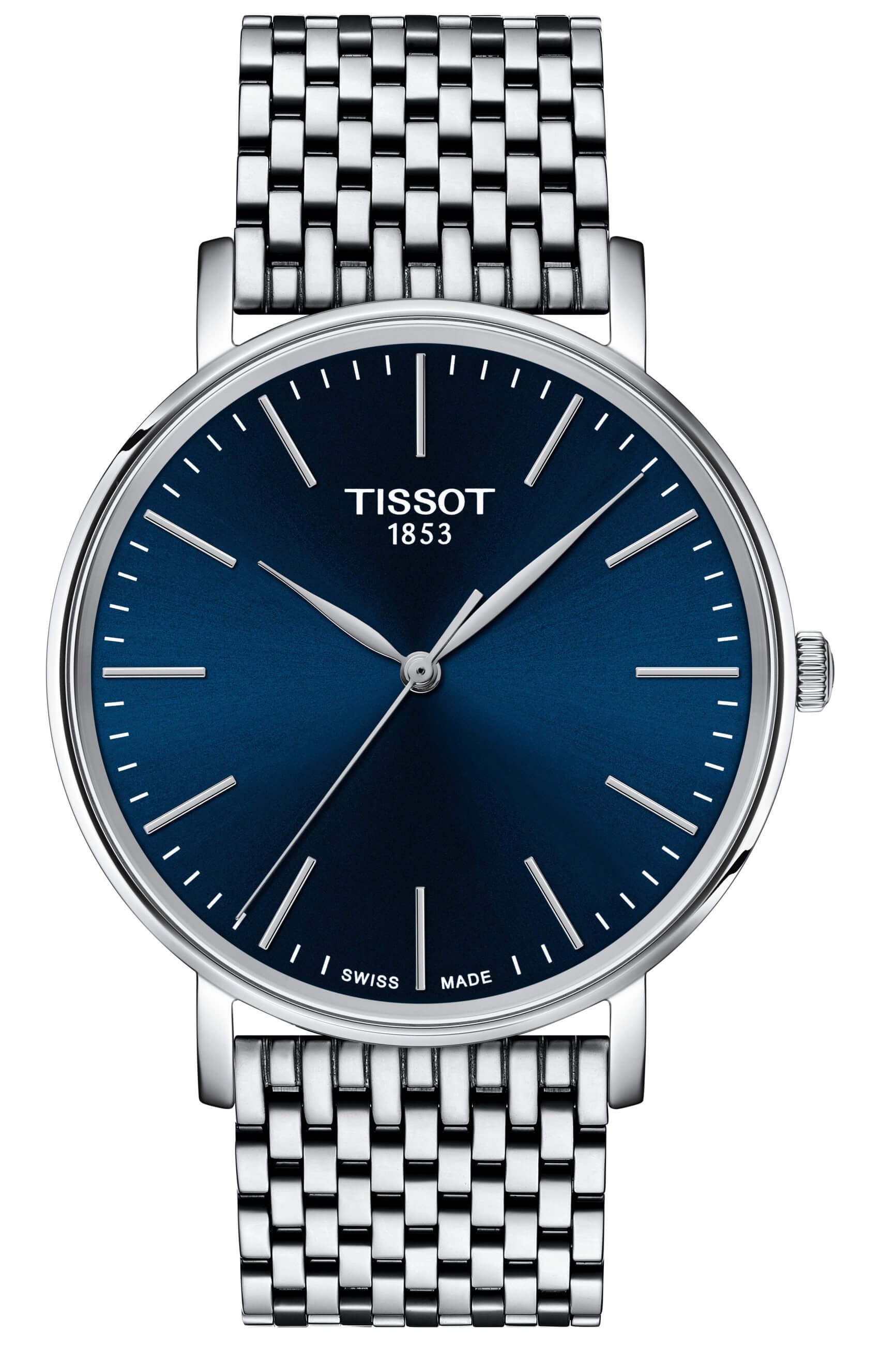 TISSOT -Everytime Gent Men's Watch Silver Blue Quartz Sapphire Crystal 40mm- T143.410.11.041.00