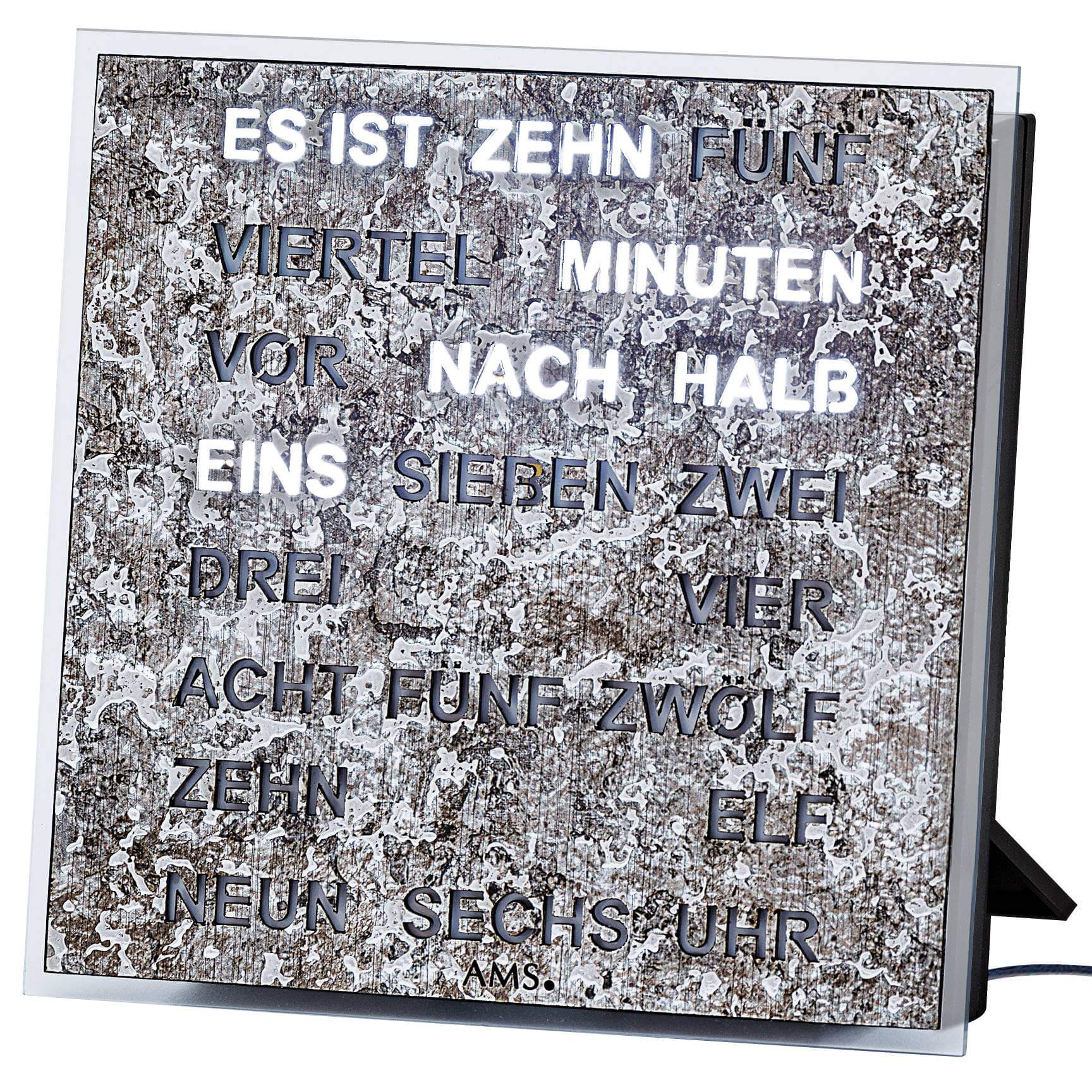 AMS -Wall/table clock metallic quartz 20cm- 1236