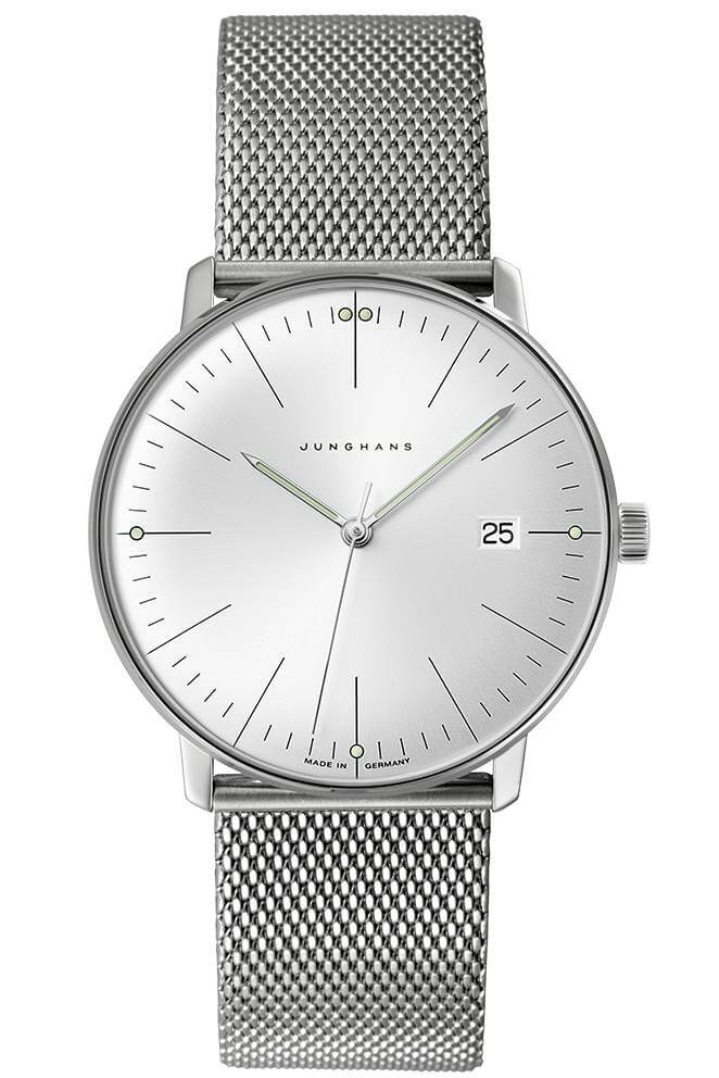 Junghans -max bill silver men's watch quartz sapphire crystal 38mm- 041/4463.46