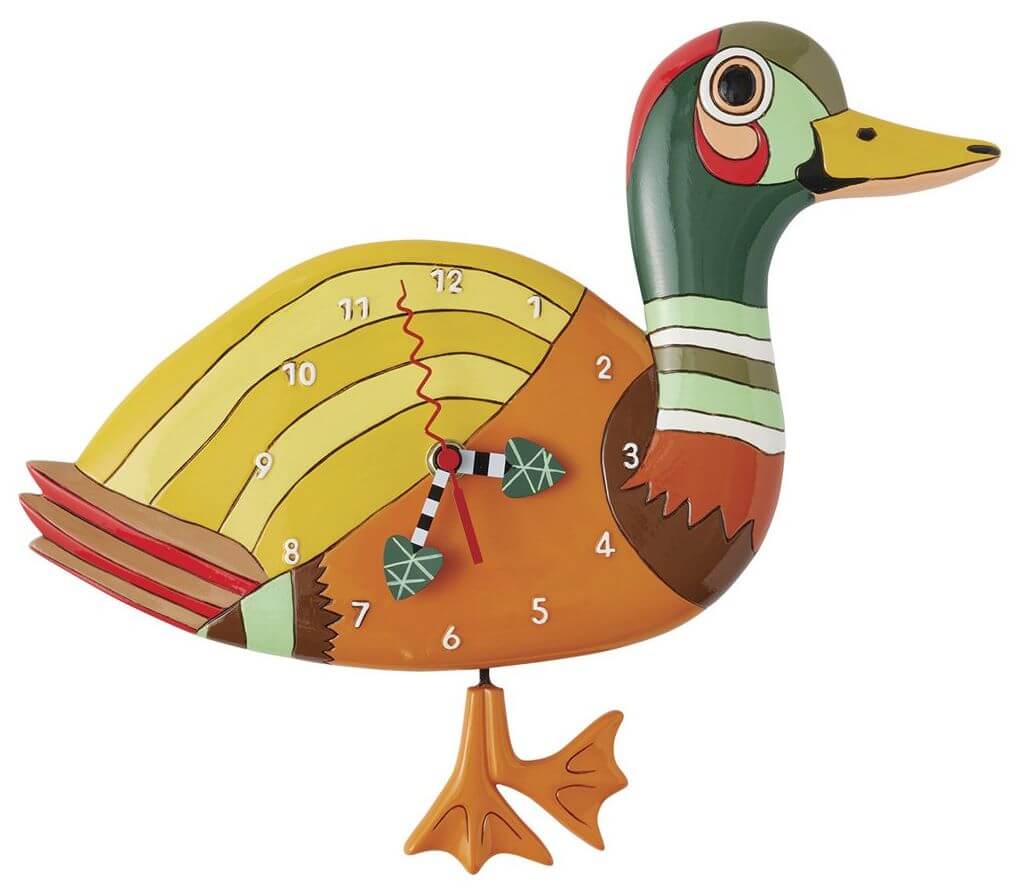 Allen Design -Wanduhr Mallard Duck Quarz 20cm- 6016855