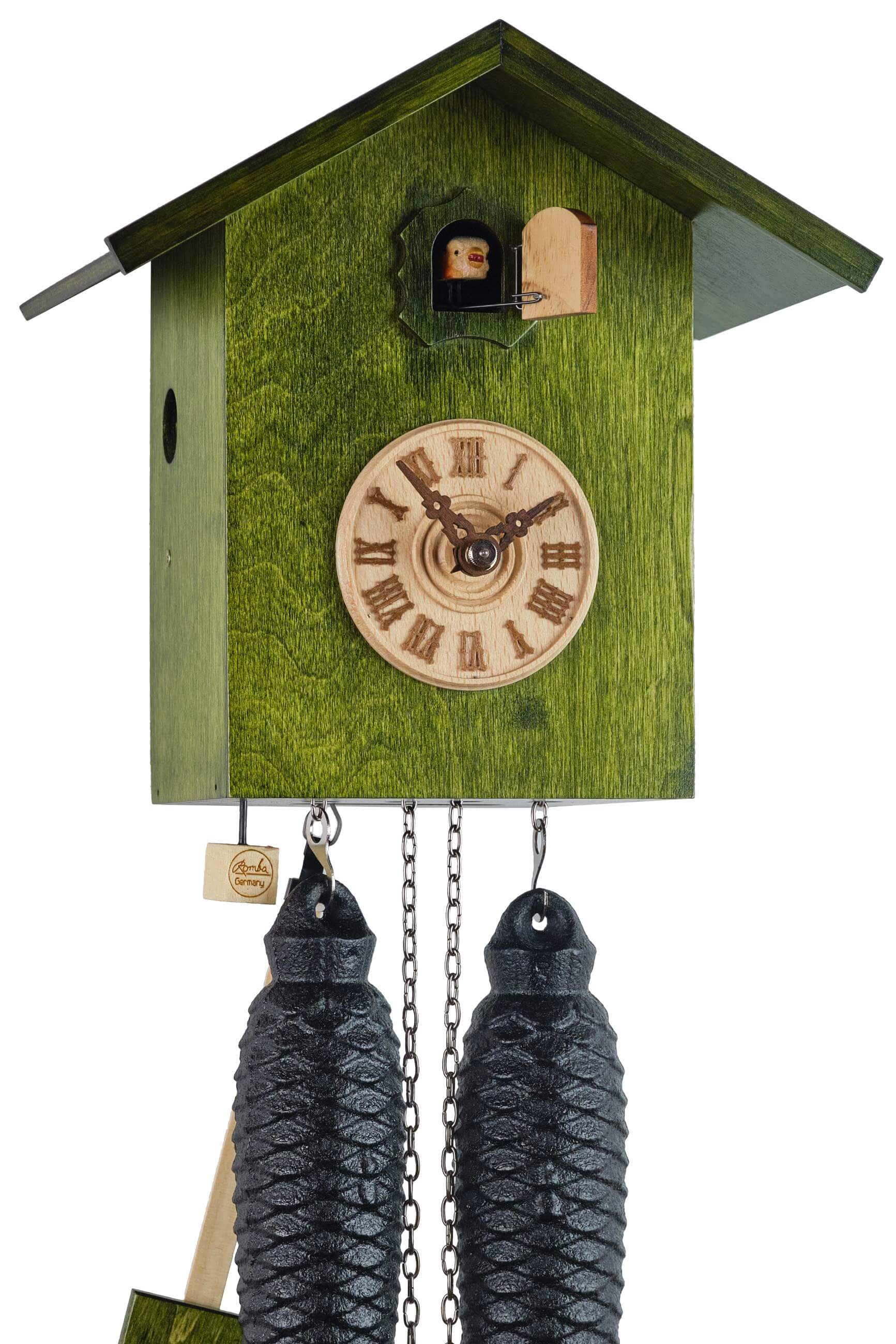 Romba -Cuckoo clock modern green 8-day movement 20cm- SK34-4