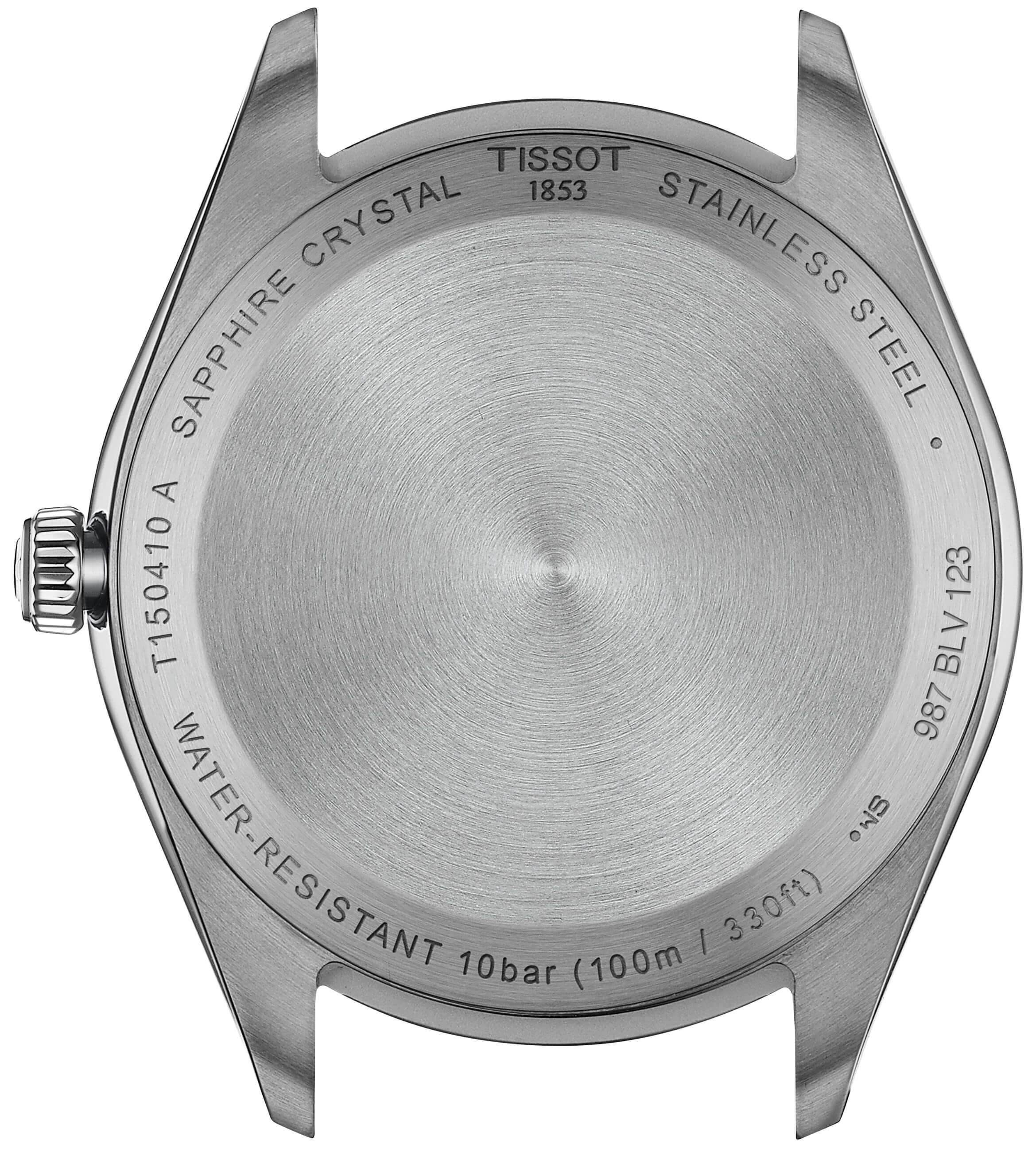 TISSOT -PR 100 men's watch silver ice blue quartz sapphire crystal 40mm- T150.410.11.351.00