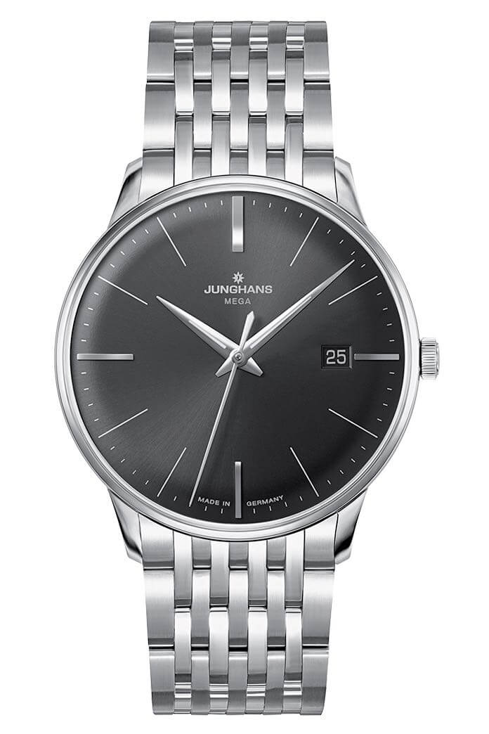 Junghans -Meister MEGA men's watch silver anthracite radio-controlled movement sapphire crystal 38mm- 058/4503.46