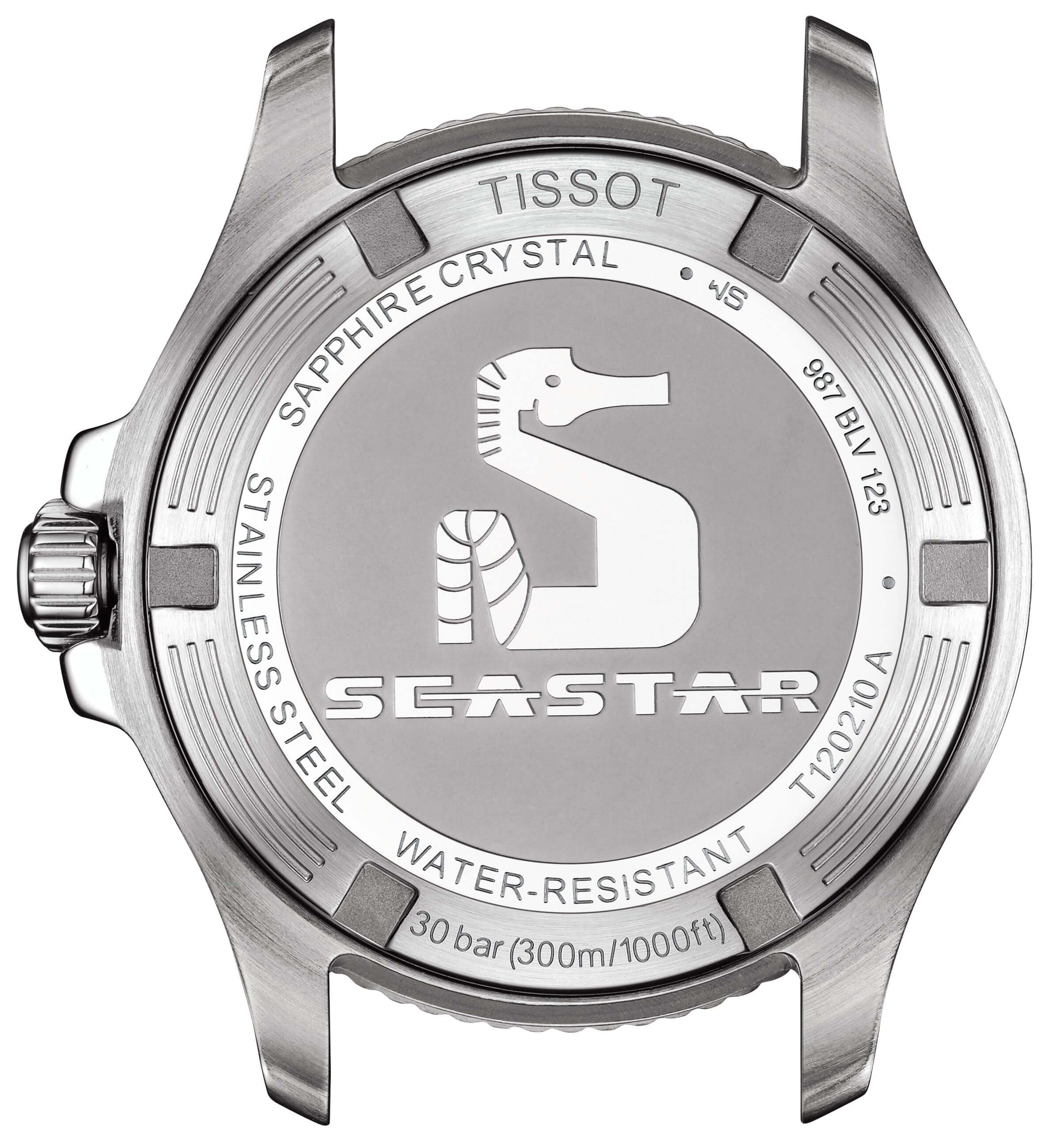 TISSOT -Seastar 1000 ladies' watch silver black quartz sapphire crystal 36mm- T120.210.11.051.00