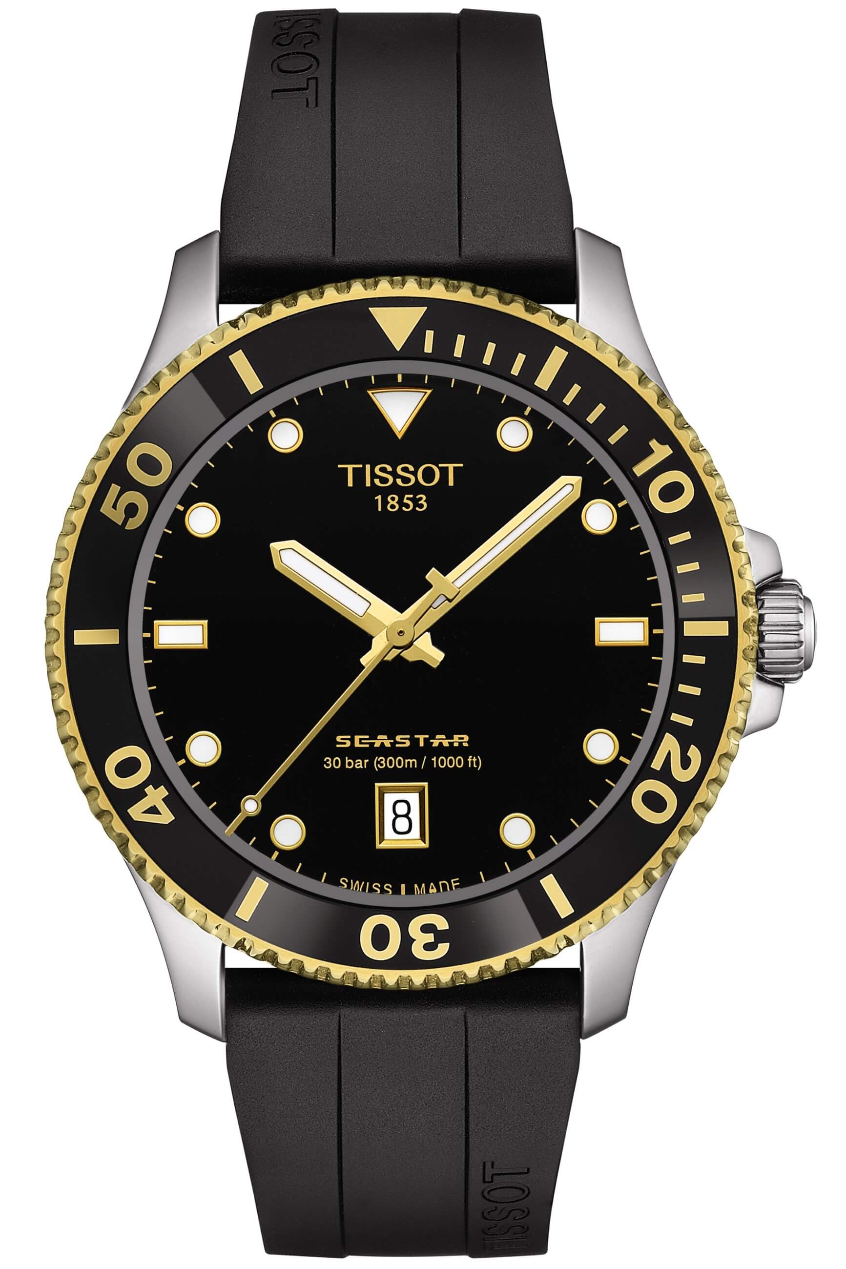 TISSOT -Seastar 1000 men's and ladies' watch black quartz sapphire crystal 40mm- T120.410.27.051.00