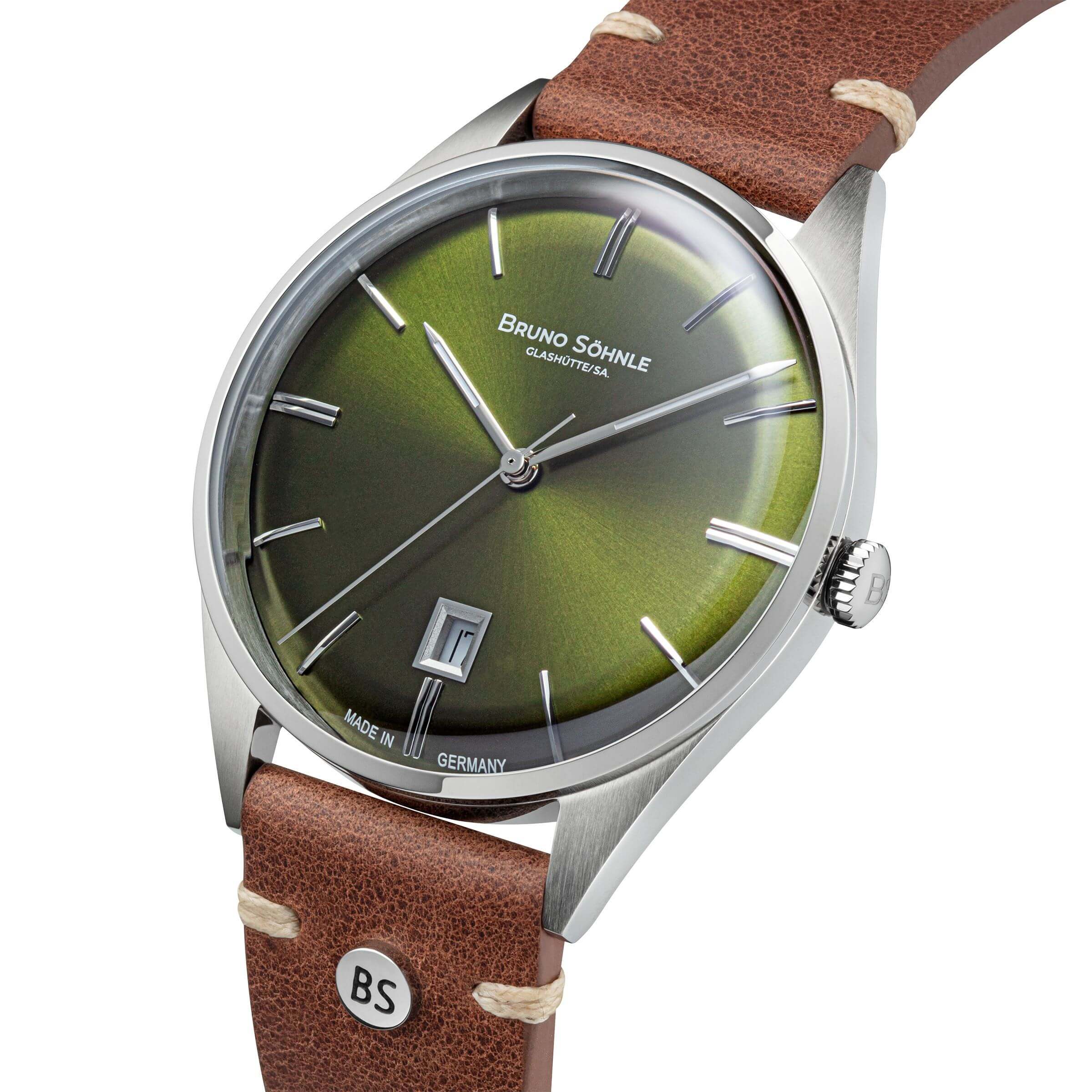 Bruno Söhnle -Merano Herrenuhr Braun Grün Quarz Saphirglas 40mm- 17-13232-441