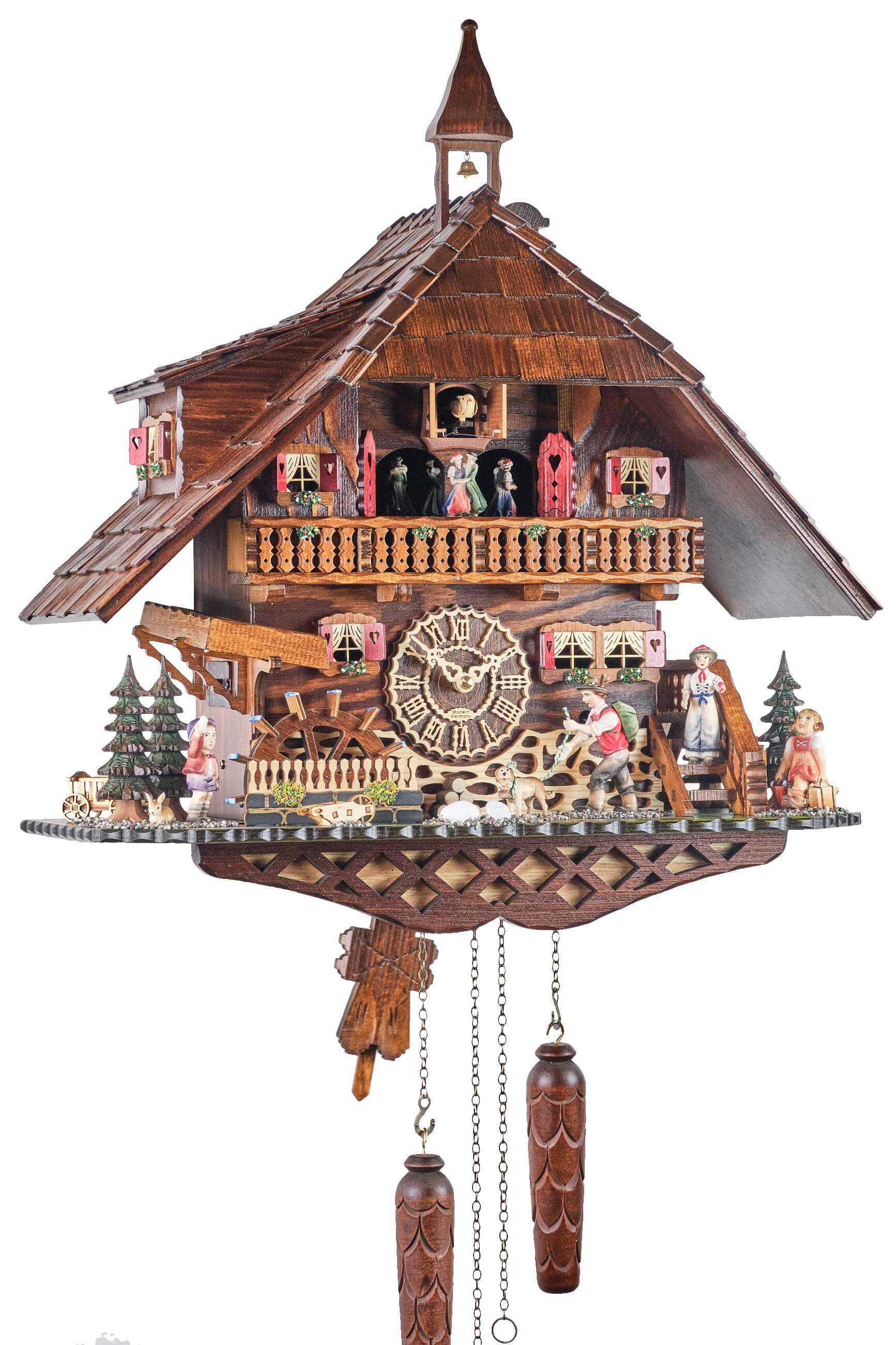 Trenkle -Cuckoo Clock Quartz Movement with Music Black Forest House 52cm- 4308 QMT HZZG