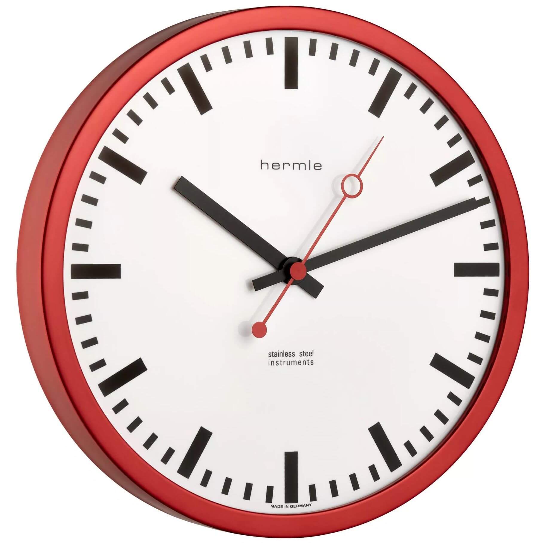 Hermle -Grand Central wall clock red quartz 30cm- 30471-362100