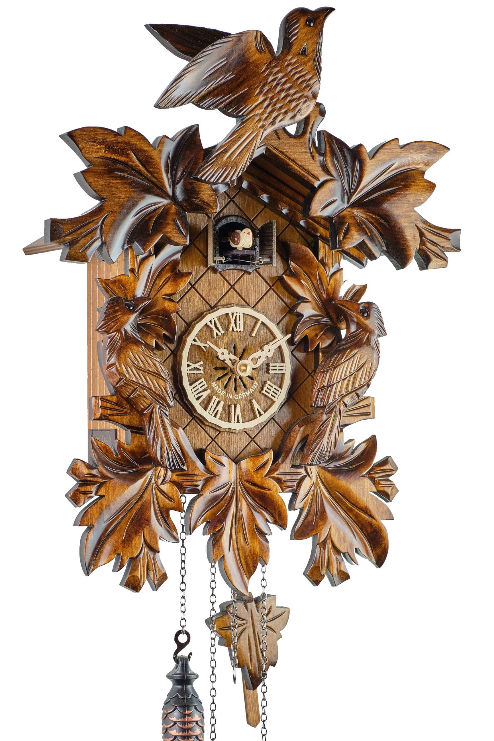 Engstler -Cuckoo clock quartz movement motif Dreivogel 41cm- 638 Q