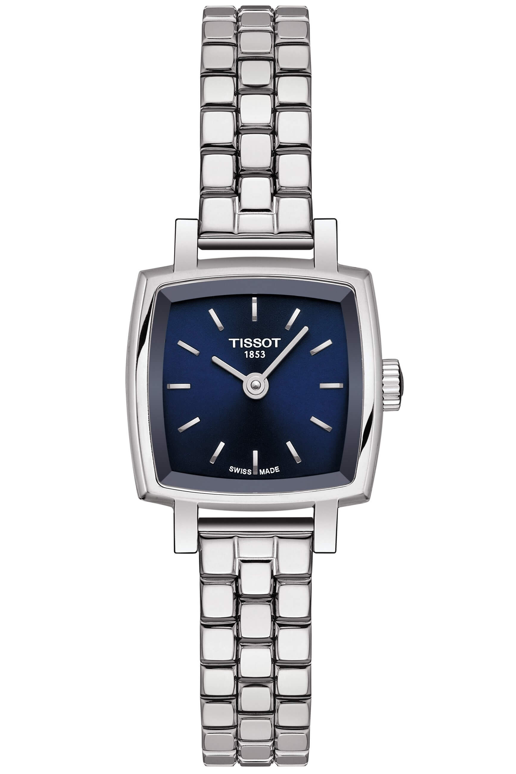 TISSOT -Lovely Square ladies' watch silver blue quartz sapphire crystal 20mm- T058.109.11.041.01