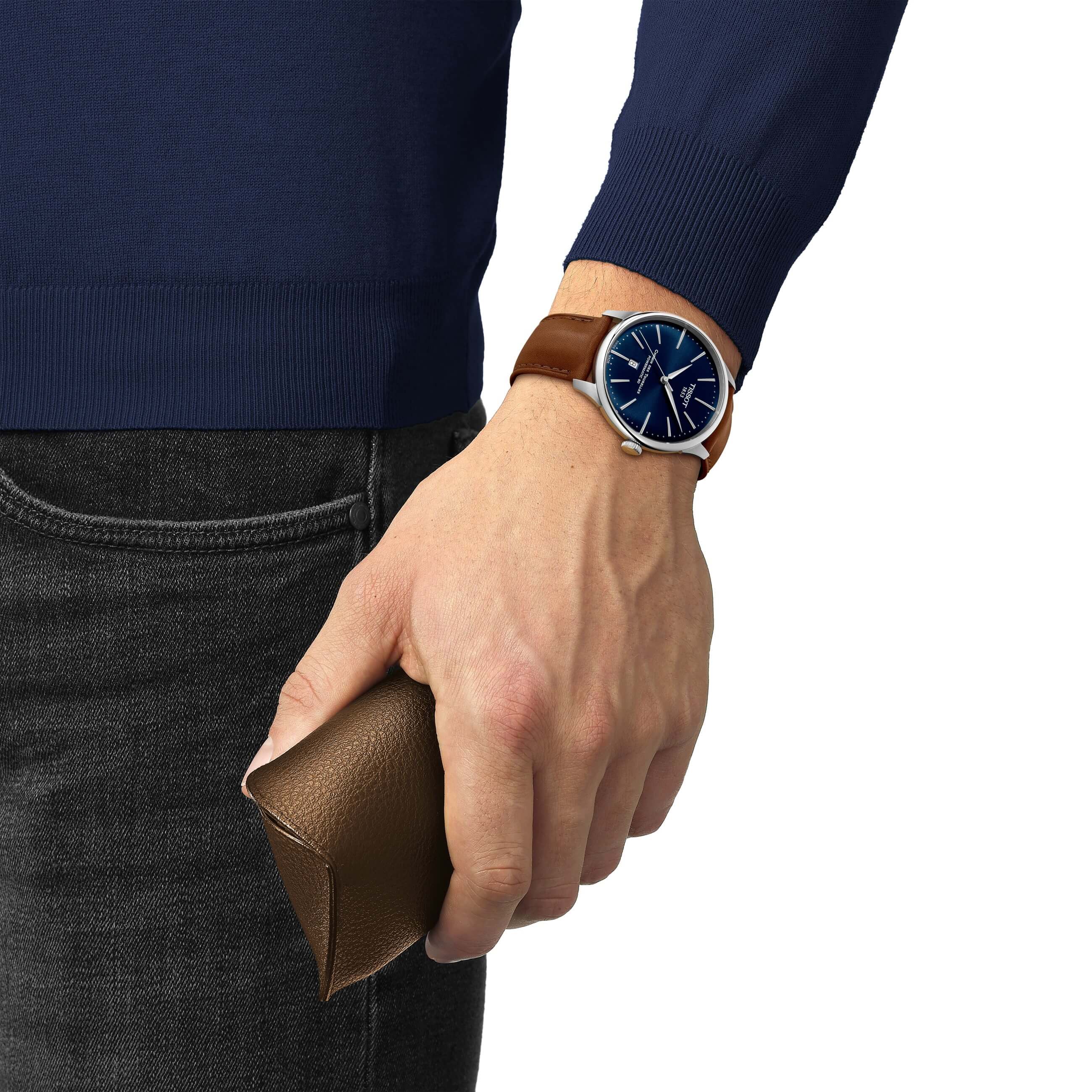 TISSOT -Chemin des Tourelles Powermatic 80 Men's Watch Brown Automatic Sapphire Crystal 42mm- T139.407.16.041.00