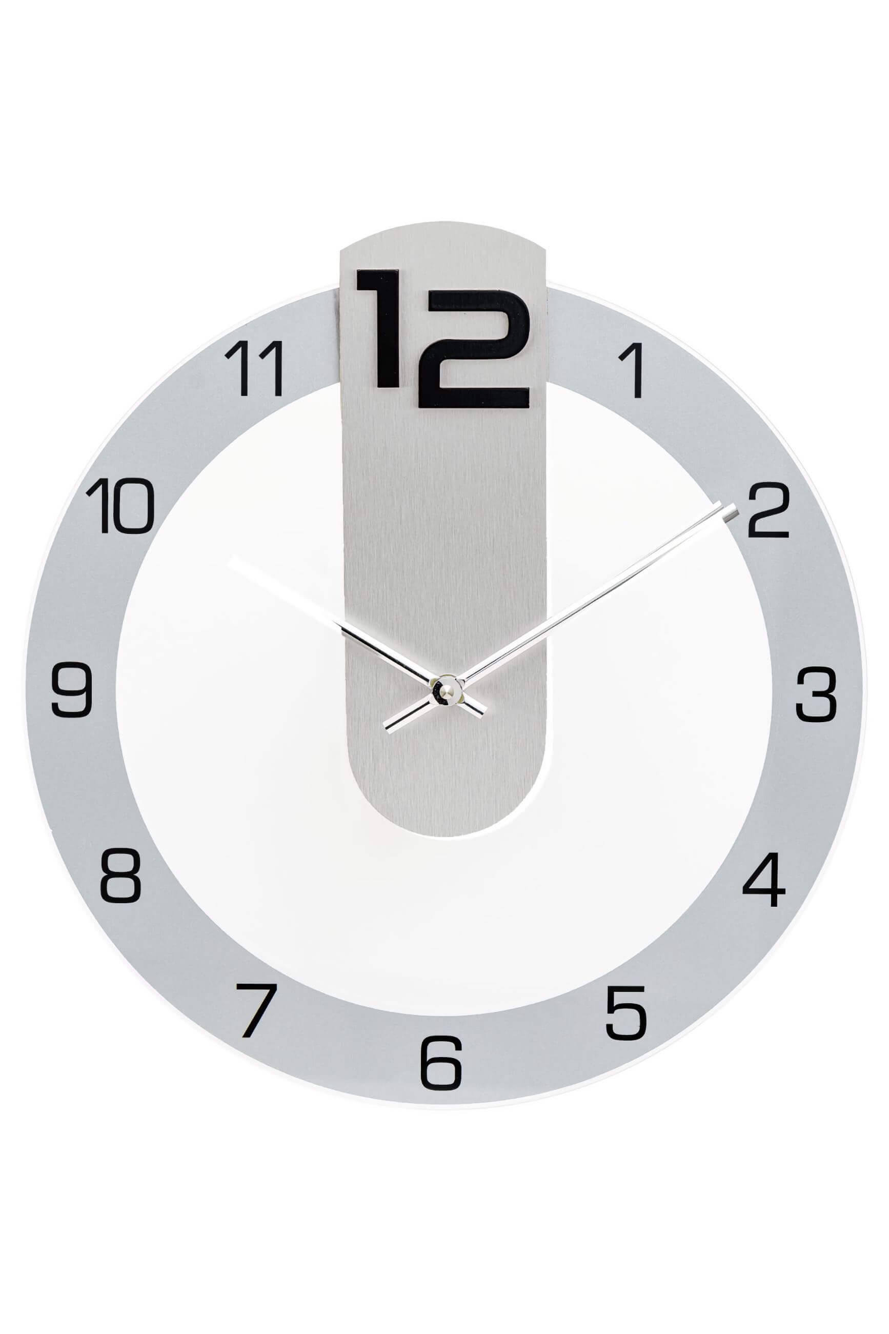 AMS -AMS Quarz Wanduhr Silber 35cm- 9712