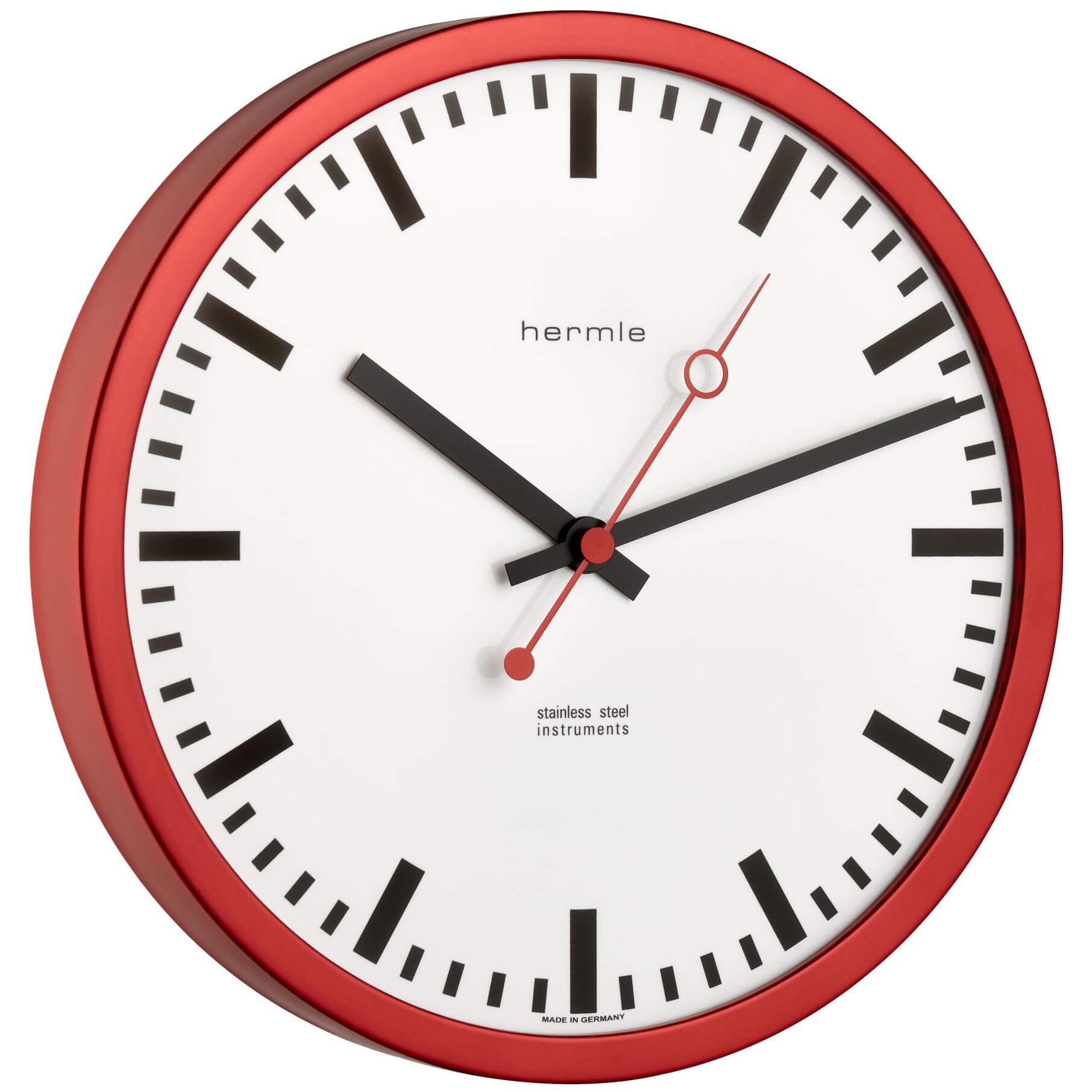 Hermle -Grand Central wall clock red radio-controlled 30cm- 30471-360870