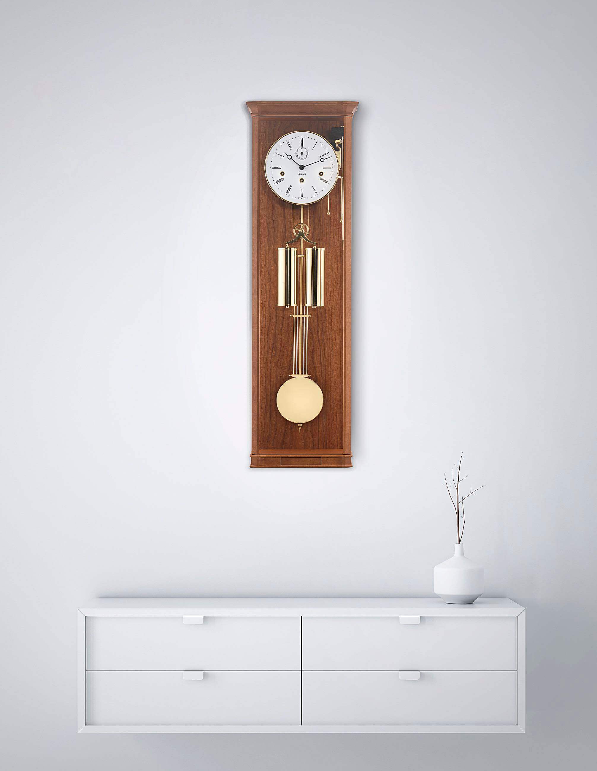 Hermle -Wanduhr Kirschbaum Messing 8-Tage Westminster Mechanisch 88cm- 71008-160351