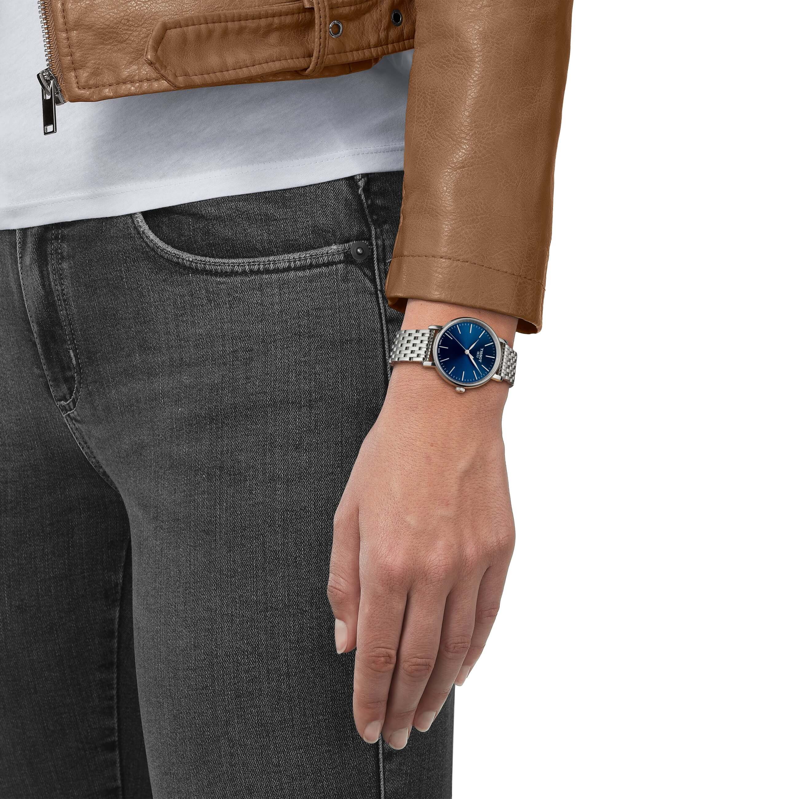 TISSOT -Everytime Lady ladies' watch silver blue quartz sapphire crystal 34mm- T143.210.11.041.00