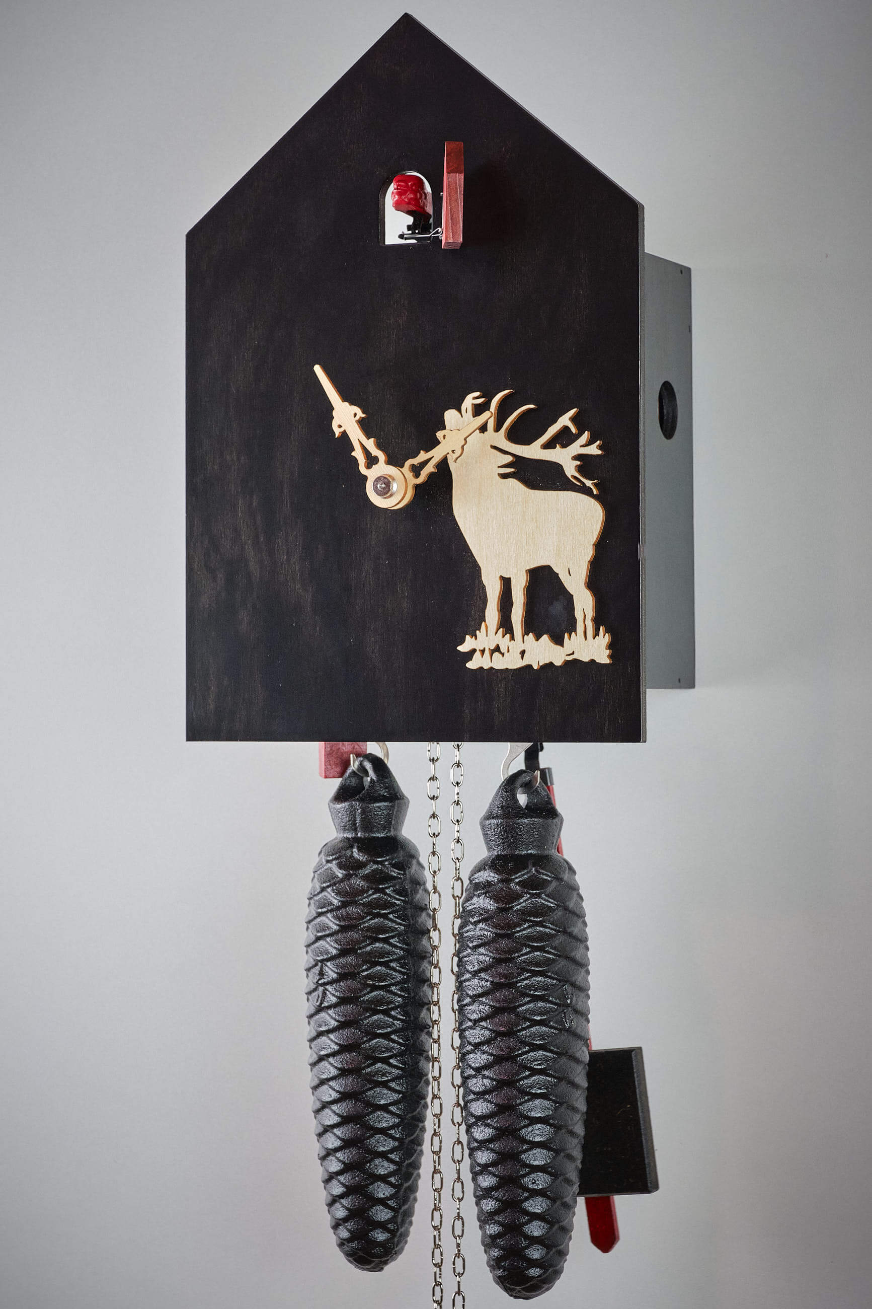 Romba -Modern cuckoo clock black 8-day movement 25cm- OD34H-2-N