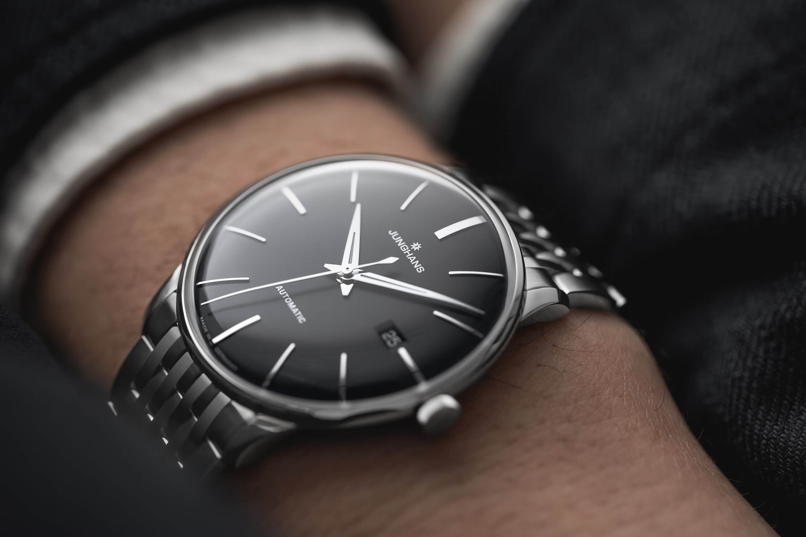 Junghans -Meister Automatic men's watch silver dark grey automatic sapphire crystal 40mm- 027/4417.46