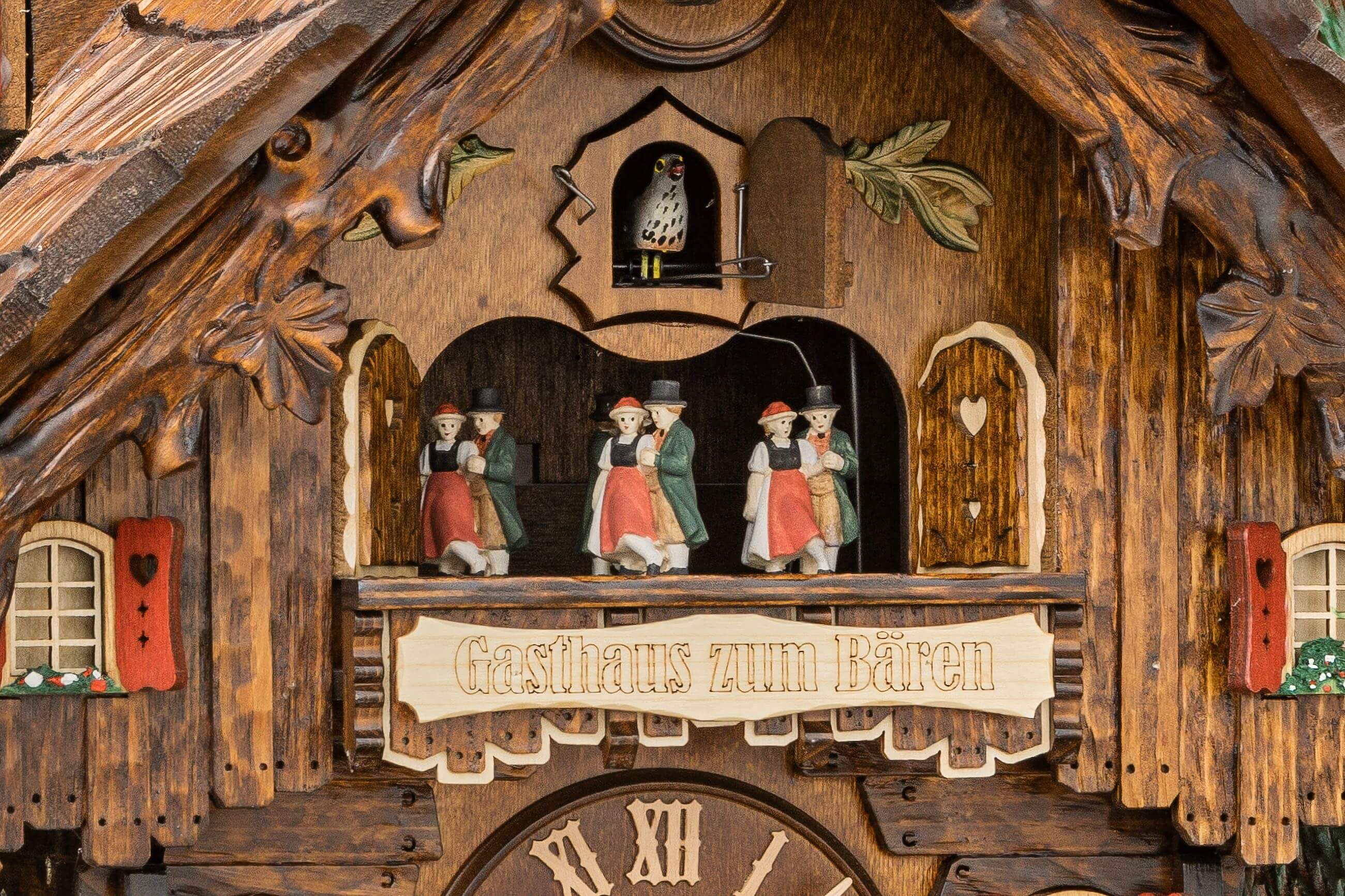 Hekas -Kuckucksuhr 8-Tage Laufwerk Musik Haus Biergarten 41cm- 3741/8 EX